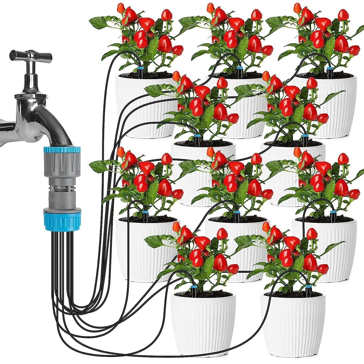 10-Head Drip Irrigation System for Potted Plants, Automatic Watering Kit with Adjustable Flow Control, Indoor Outdoor Plant Watering Solution (10 Head drip kit 1)