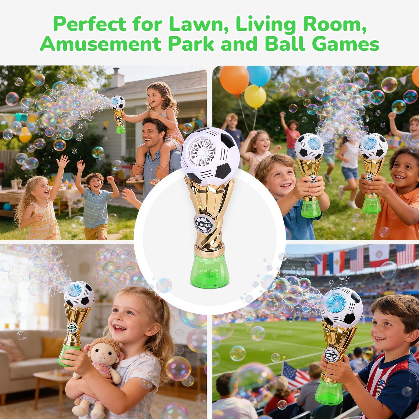 Football-Shaped Bubble Machine, Perfect for Children to Play with Complete with Bubble Solution – The Ideal Toy Bubble Machine for Kids