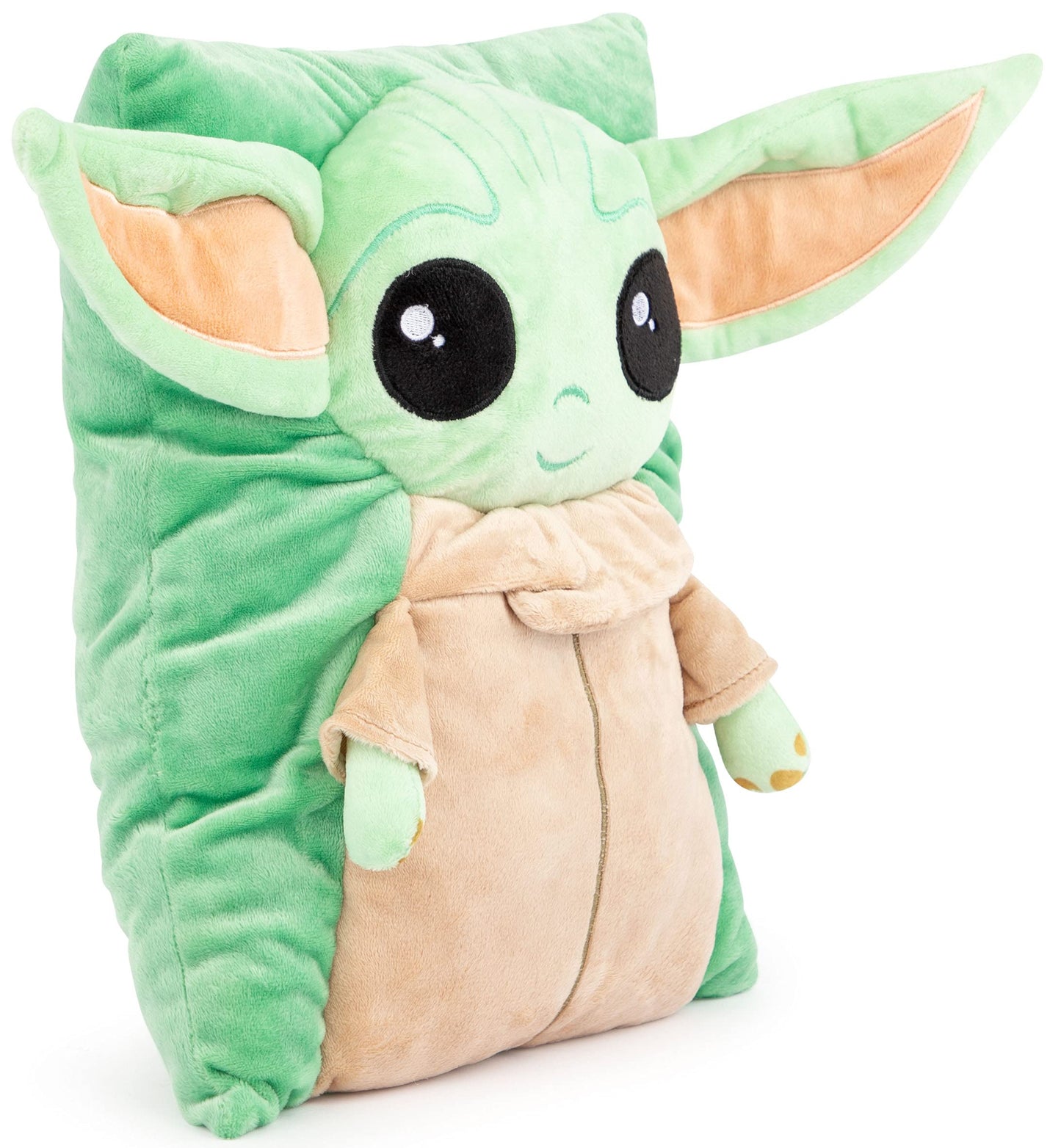 Jay Franco Star Wars The Mandalorian Baby Yoda Grogu 3D Snuggle Pillow - Super Soft – Measures 15 Inches (Official Star Wars Product)