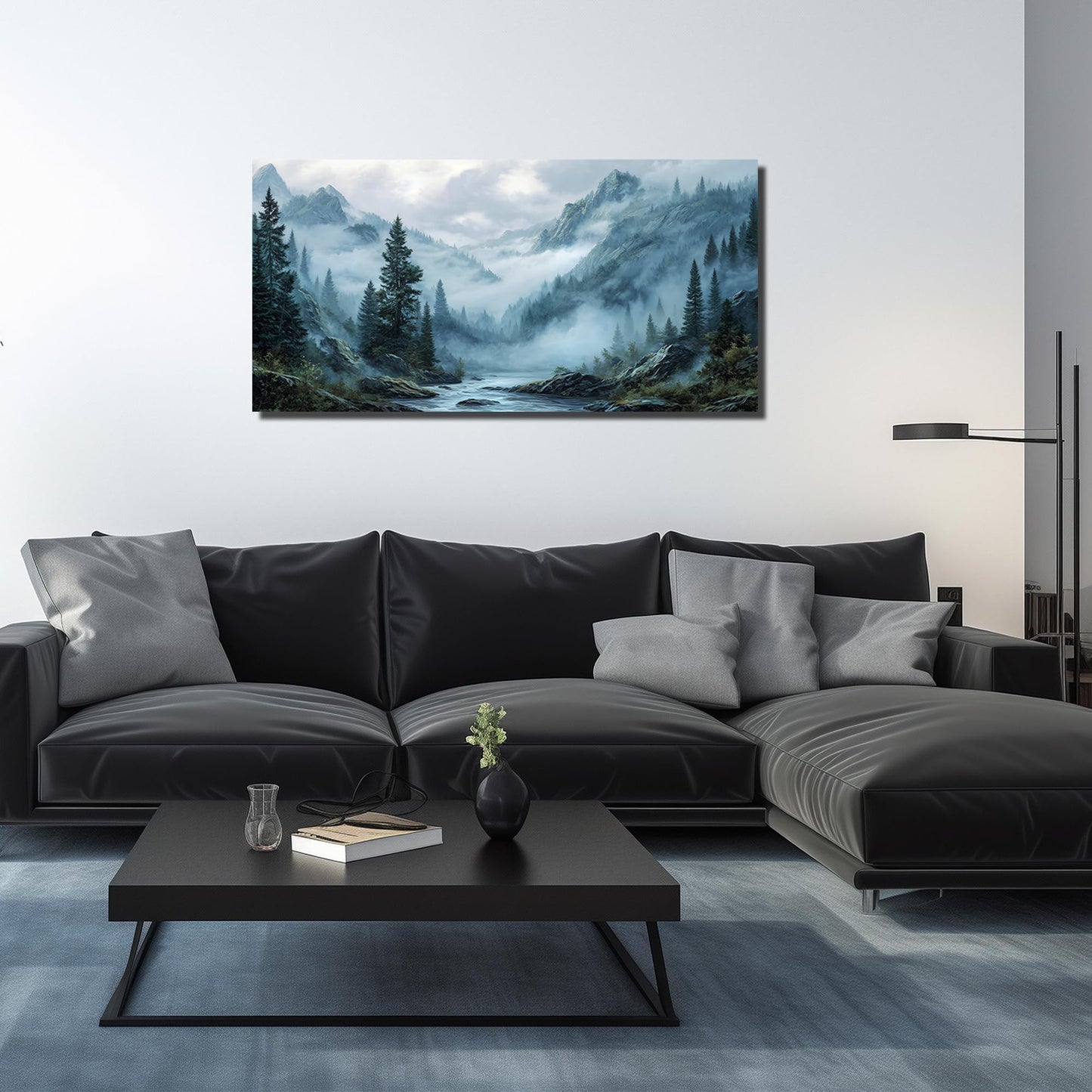 WVMAPTA Natural Landscape Prints Wall Art for Kitchen Mountain Canvas Wall Art for Office Tree Wall Decor for Dining Room Size 24 x 48 Inch