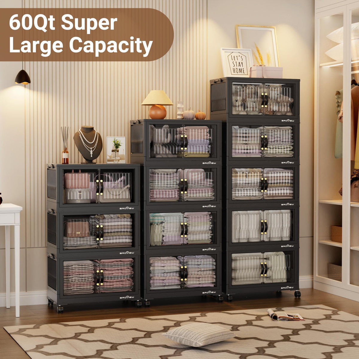 240Qt Stackable Storage Bins with Lid (4 Count)