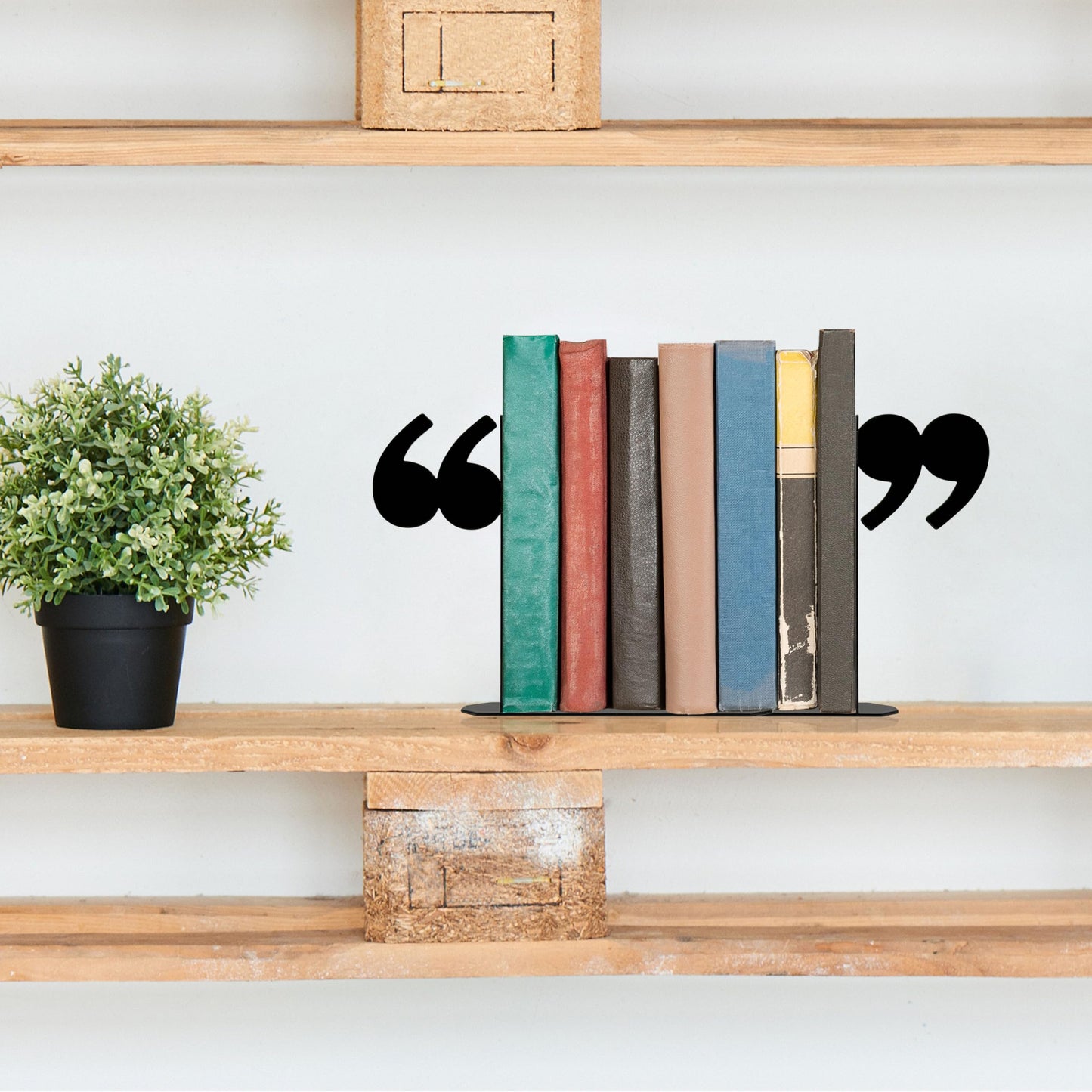Bookends Decorative Unique Novelty Book Ends for Kids Books - Unique Bookends Decorative Metal Quotation Mark Design Bookshelf Decor, Bookish Decor for Shelves and Book Lovers Gift Ideas