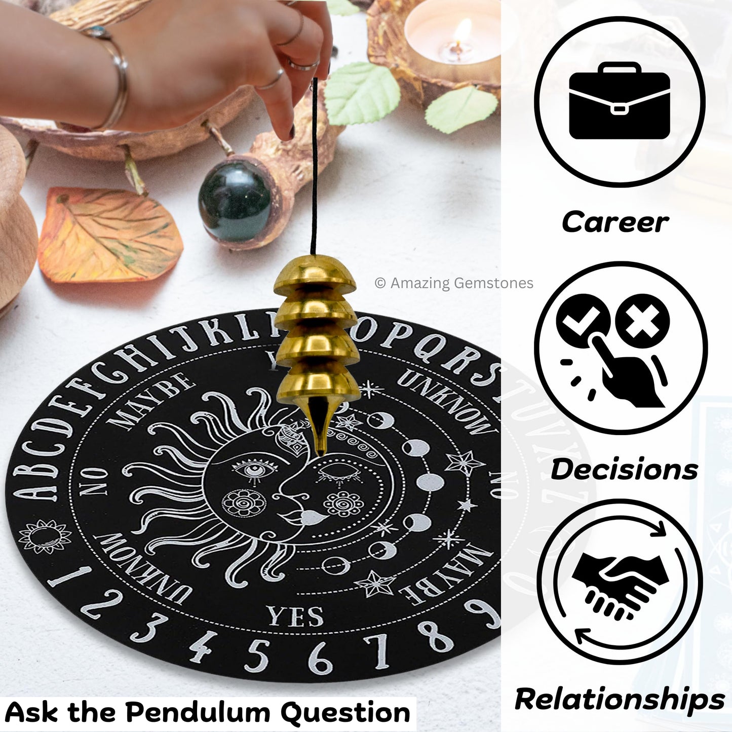 Amazing Gemstone Healing Metal Pendulums for Divination, Gold Osiris Steel Copper Pendulum High Energy Pendulo de Bronce Pendulos de Mesa MP23