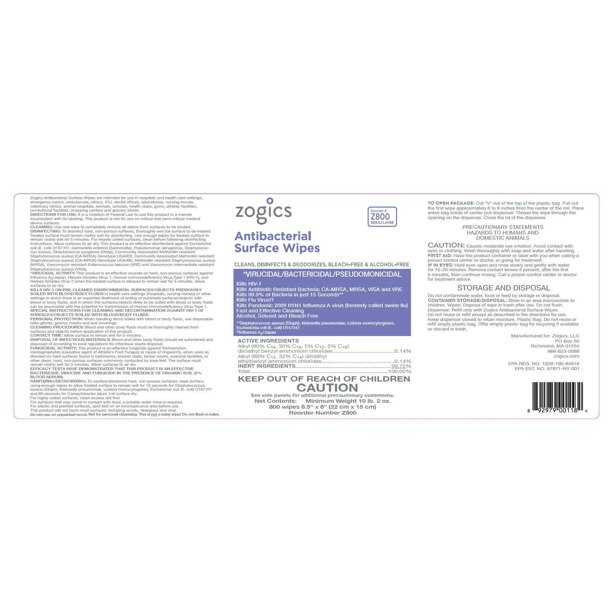 Antibacterial Disinfecting Wipes (800 Count)