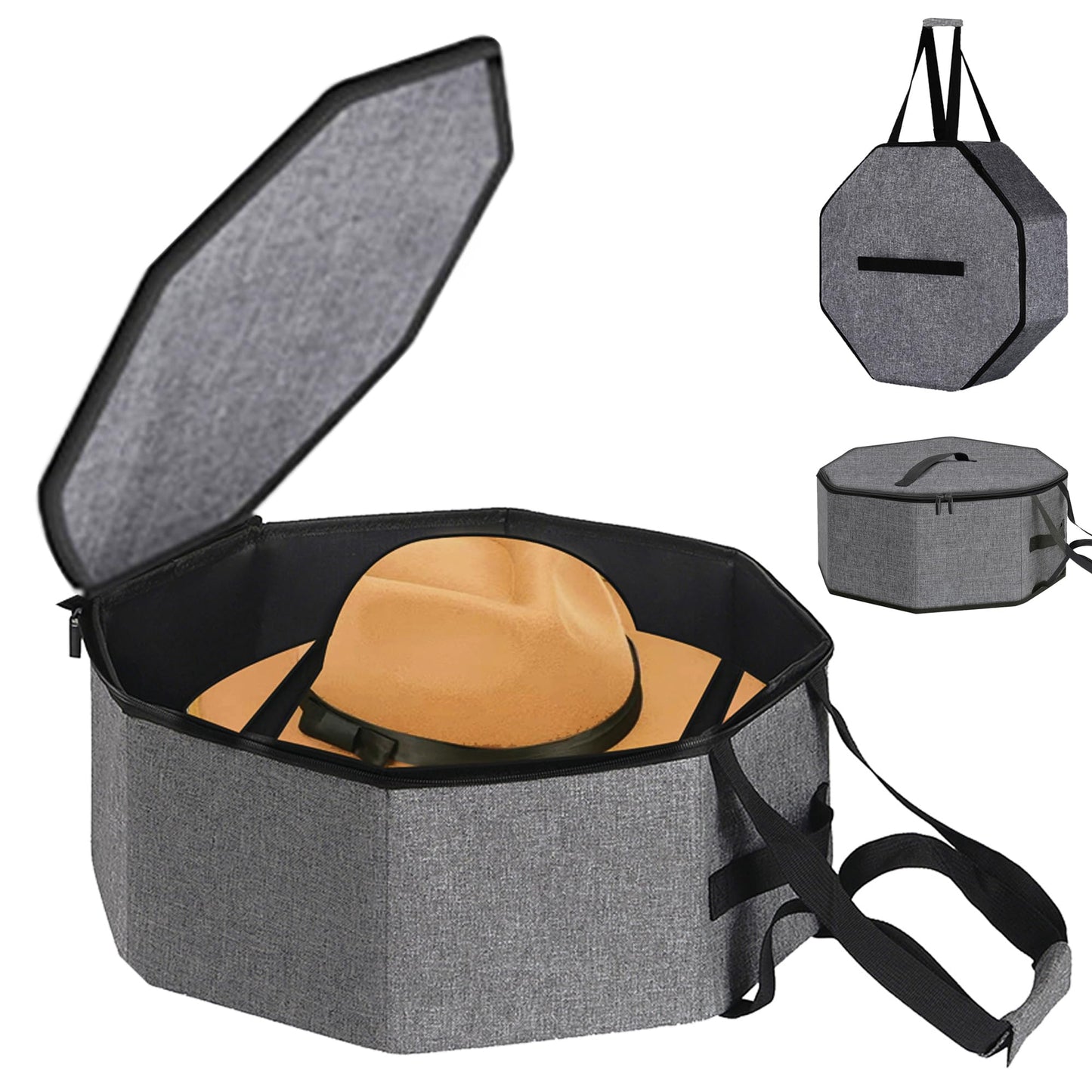 SHWWQUE Hat Storage Box,Hat Boxes for Women Storage,Cowboy Hats Holder for Travel,Wide Brims Hat Carrier Case,Stuffed Animal Toy Organizer,Hat Box Closet Organizers and Storage,Hat Boxes for Men