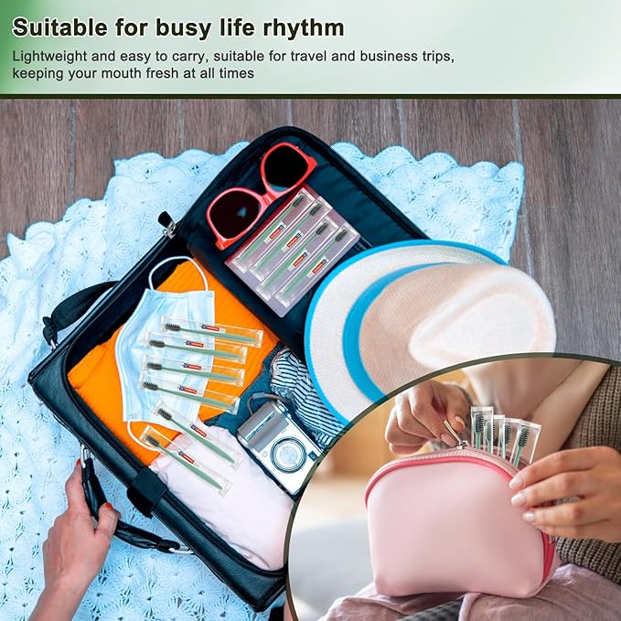 HOFASON Disposable Toothbrushes with Toothpaste 100 Pack, Bulk Travel Toothpaste and Toothbrush Set, Travel Size Tooth Brush Paste Kit, Individually Wrapped Toiletries for Homeless, Hotel, Shelter