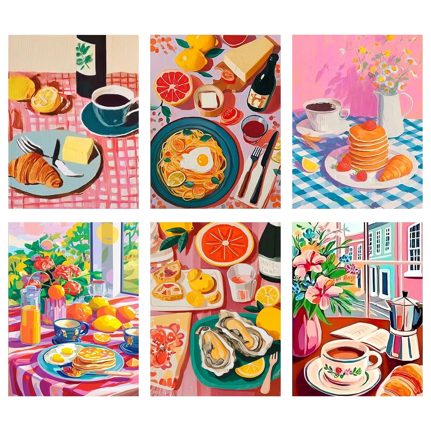 Leatrice 6 Pack Diamond Painting Kits for Adults 5D Diamond Art Kits Gem Dots Paintings Round Full Drill Beginners Women DIY for Home Kitchen Wall Decor 11.8x15.7 Inches Chic
