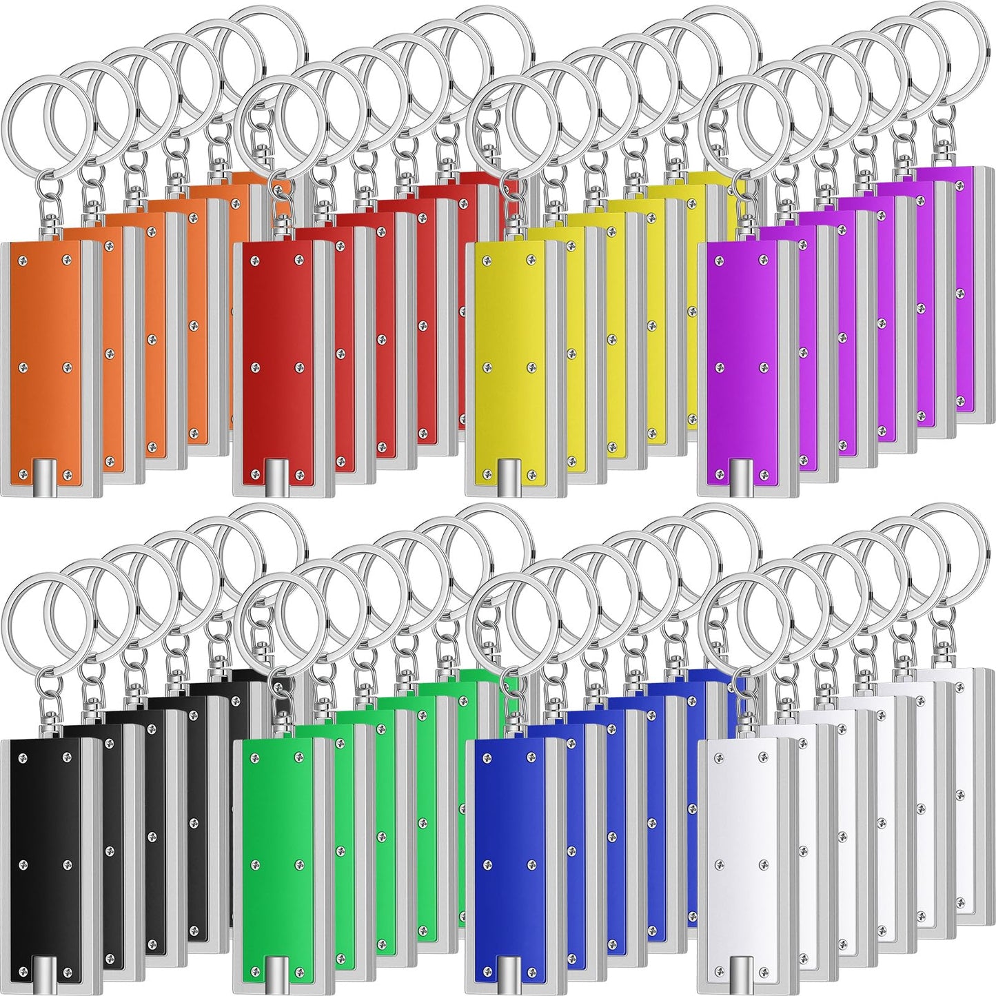 Hicarer 48 Pieces Flashlights Keychain Bulk Mini Powerful LED Keychain Lights Portable Flashlight for Emergency Camping Outdoor Equipment Party Bulk Gifts