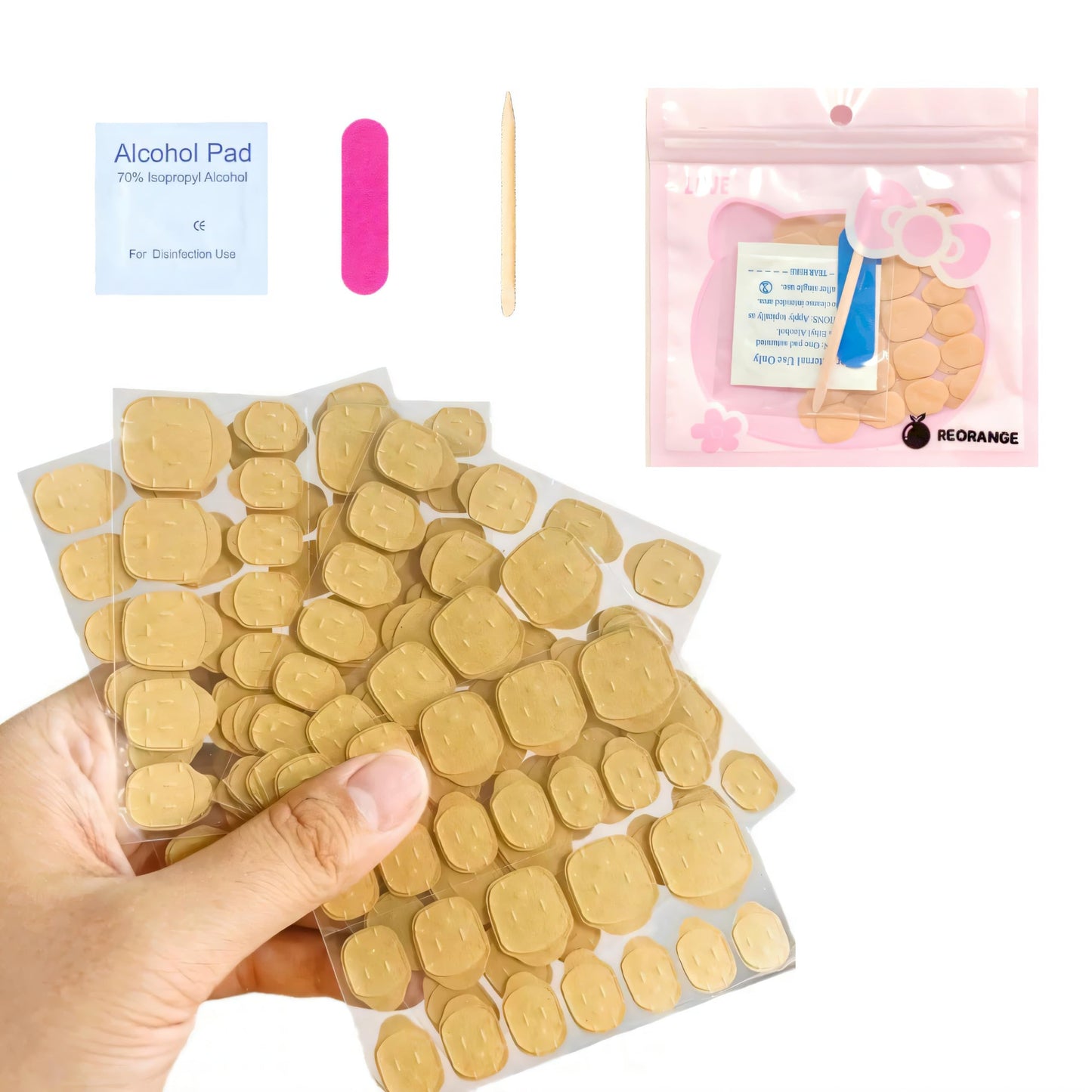 Fiaoudm Ultra-Slim Nail Adhesive Tabs – Jelly Double Sided Waterproof Gel Sticker Pads with Tool Set, Seamless & Strong Hold for Press On Nails, Fake Tips & Manicures, 24 Sizes Extra-Strong Kraft(15)