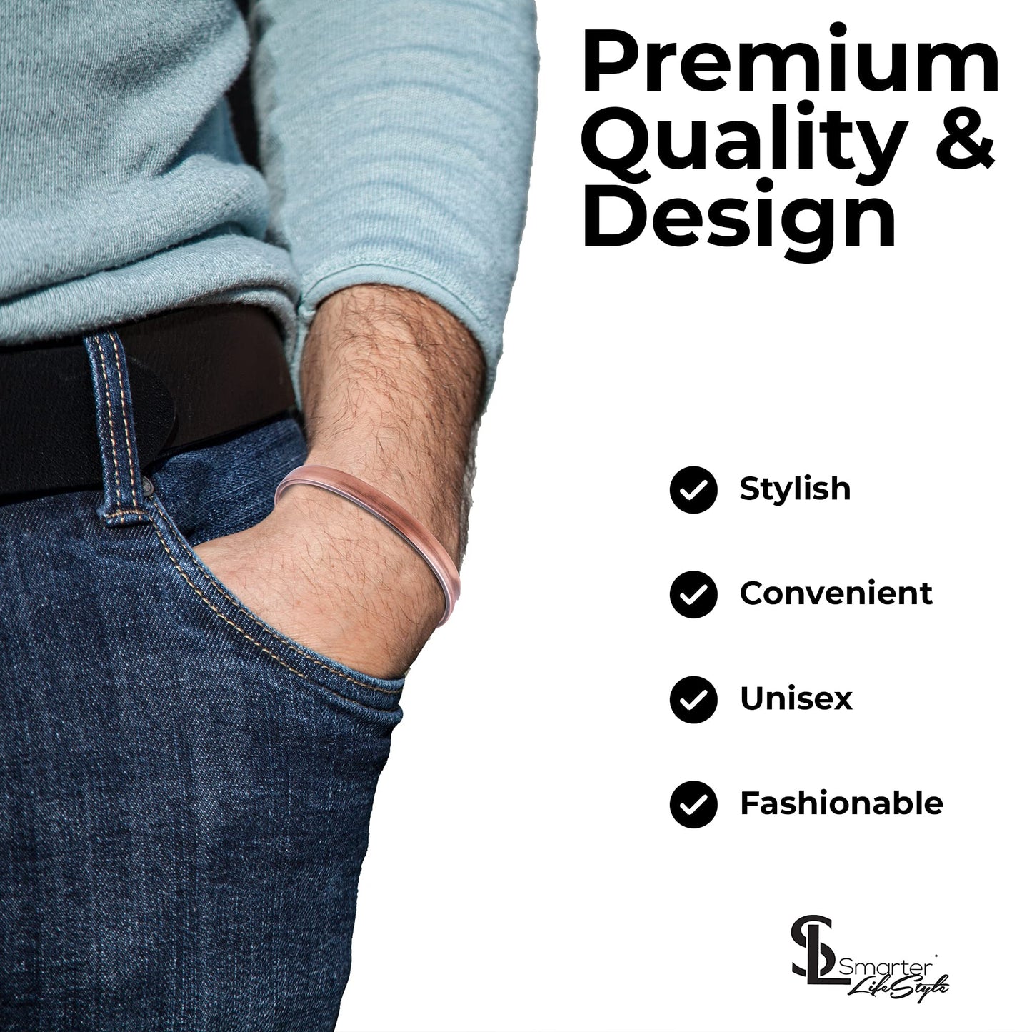 Smarter LifeStyle Elegant Copper Magnetic Bracelets (2 Pack) for Women and Men, Copper Jewelry