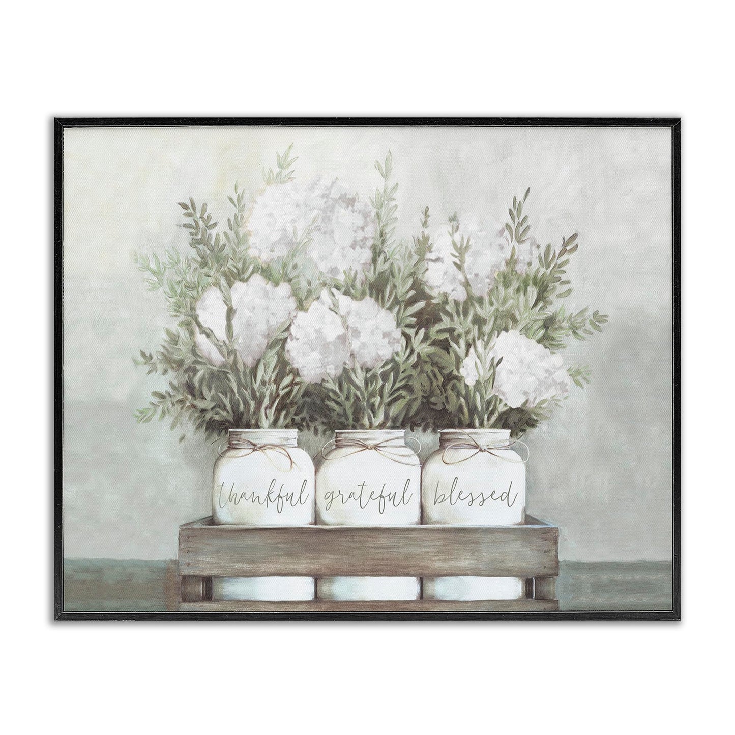 Stupell Industries 'Pristine Hydrangea Bouquet Sentiments', Framed Giclee Art, Black, 14 x 11 Inches, Easy to Hang and Sturdy, Made in USA, by Dogwood Portfolio