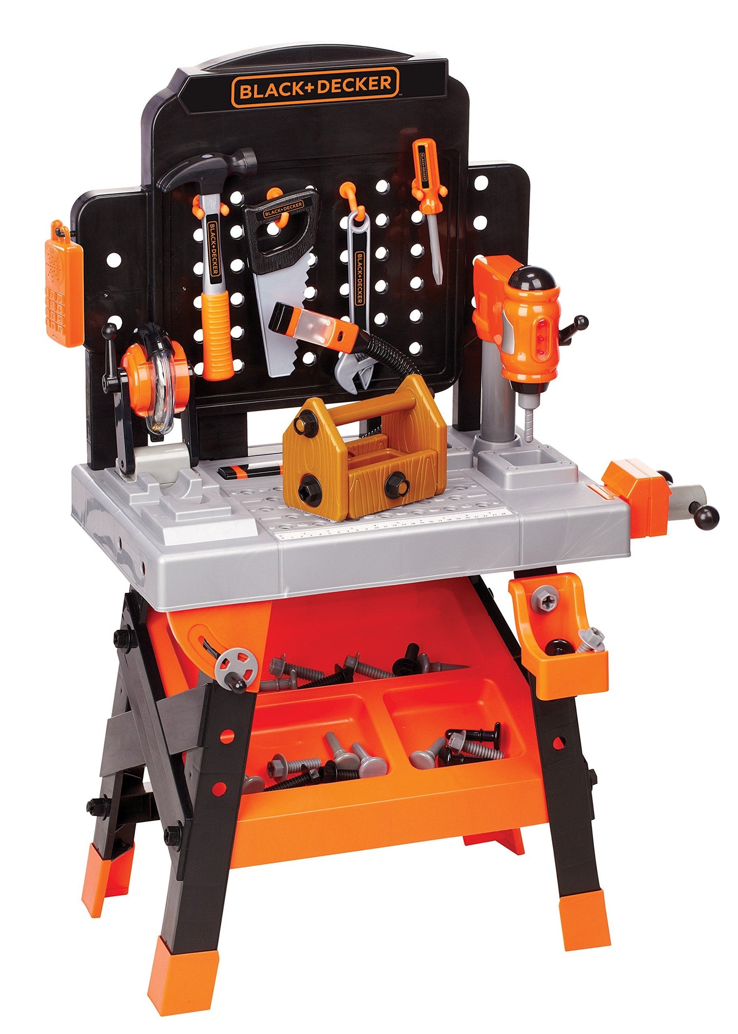 JAKKS Pacific Black+Decker Kids Workbench - Power Tools Workshop - Build Your Own Toy Tool Box – 75 Realistic Toy Tools and Accessories [Amazon Exclusive]