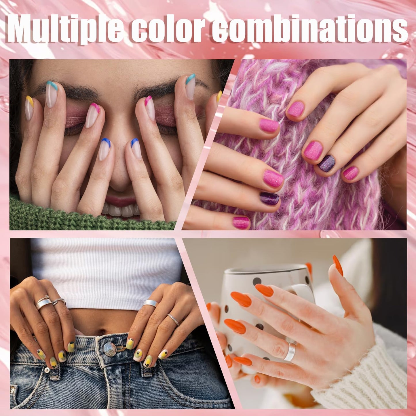 MKNZOME 24 Color Nail Art Pens, Nail Pigment Powder Palette, Waterproof DIY Nails Art Design Manicure Tools
