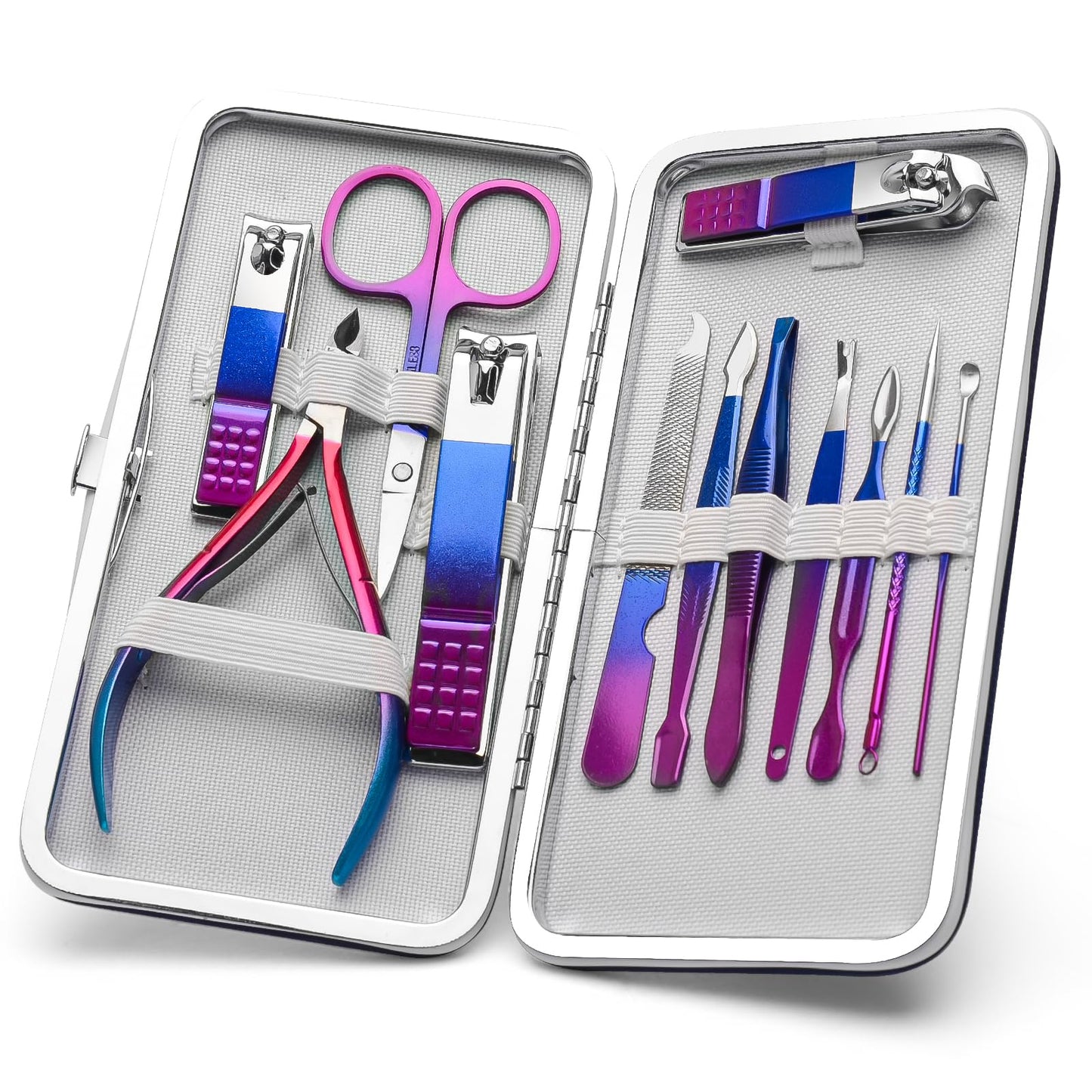 CGBE 12Pcs Manicure Set Nail Clippers Pedicure Kit Men Women Grooming kit Manicure Professional Nail Care Tools Gift with Luxurious Travel Case