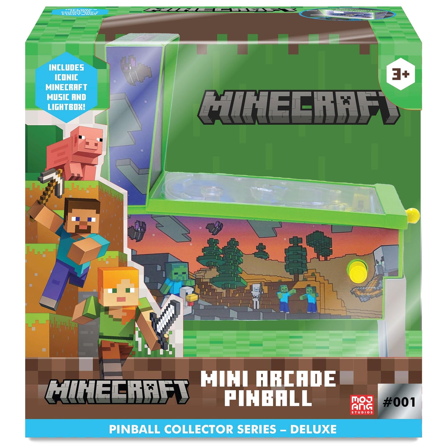 Minecraft: Mini Arcade Pinball - Deluxe Collector Series, Lights & Sounds, Classic Tabletop Game, Skill Shot Challenges, Licensed Toy, Adults-Kids 3+