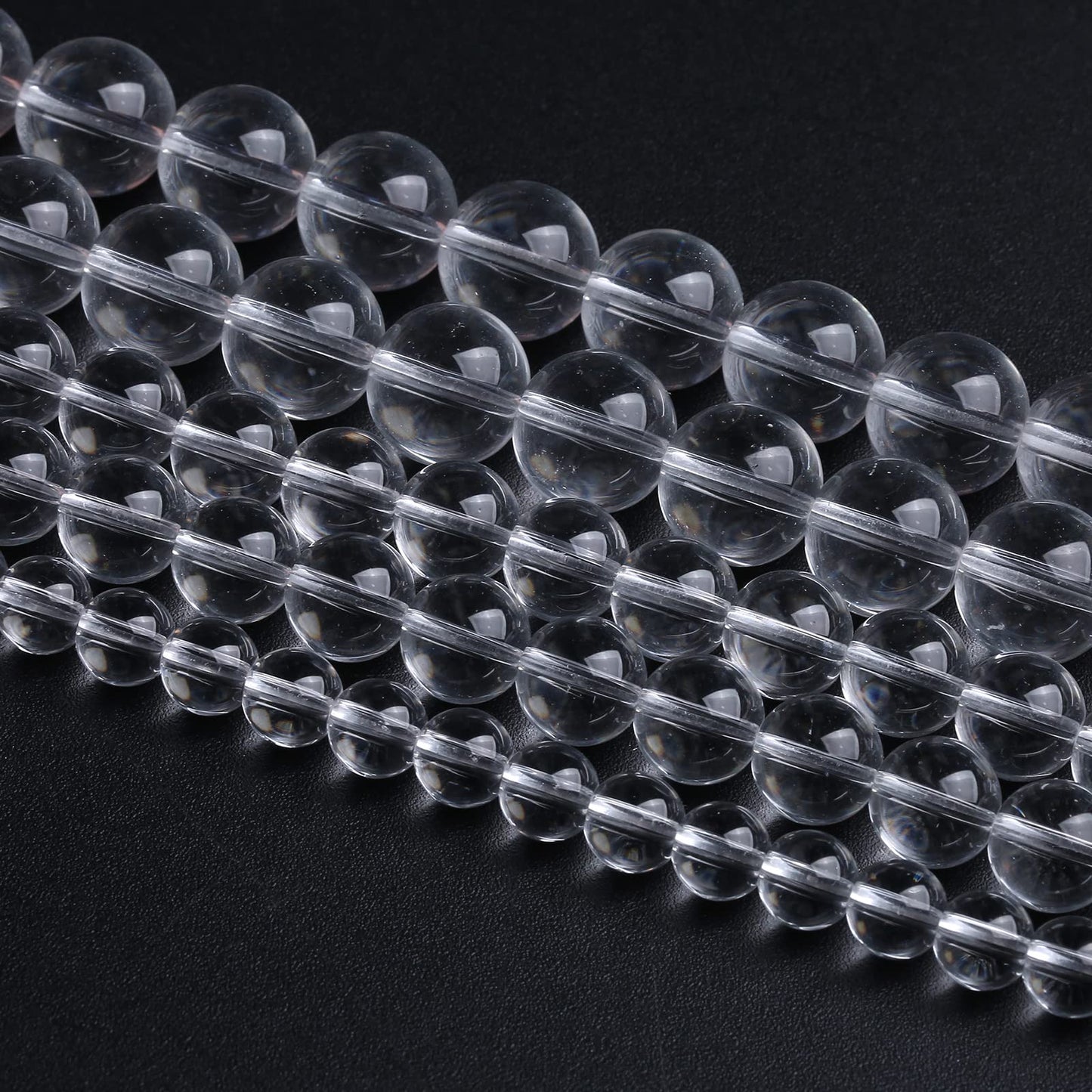 8MM 46PCS Clean Glass Spacer Loose Beads for Jewelry Making DIY Bracelet Necklace