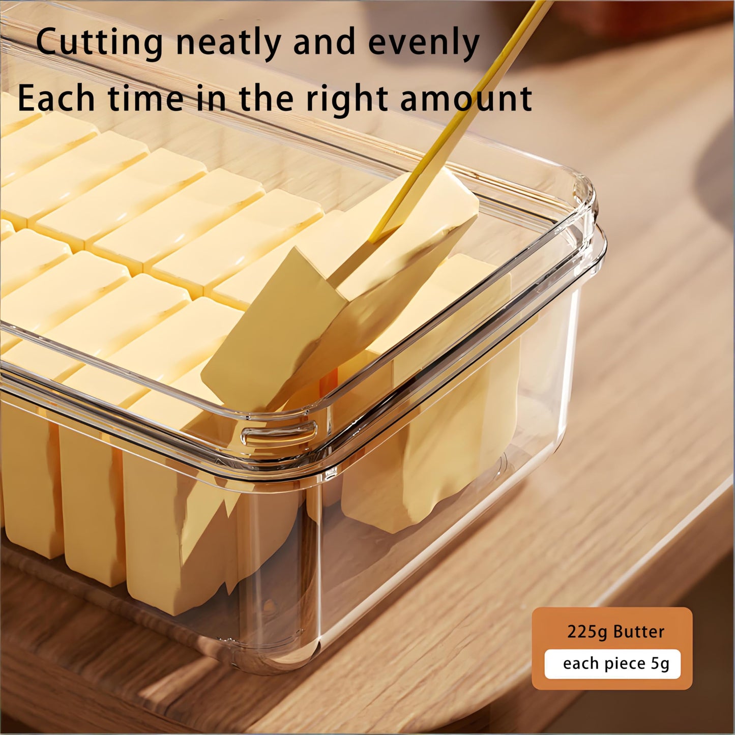 WANEBEIBAY Butter Slicer Cutter, Stick Butter Container Dish with Lid for Fridge,Butter Container Butter Box Case for Countertop or Fridge