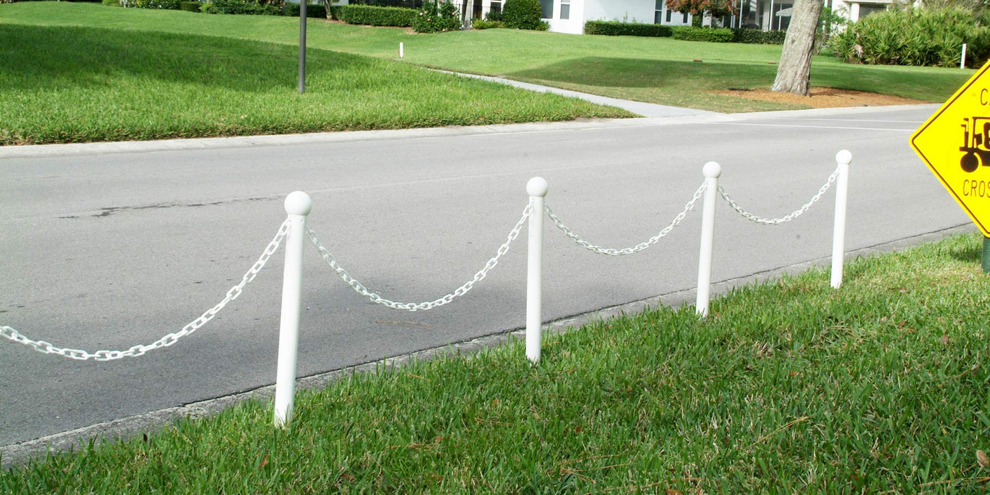 Mr. Chain Plastic Barrier Chain, White, 1.5-Inch Link Diameter, 25-Foot Length (30001-25)