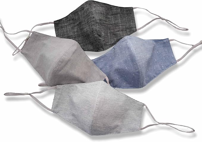 HOPE LOVE SHINE Cotton Reusable Face Masks w/Adjustable Ear Loops & Filter Pocket