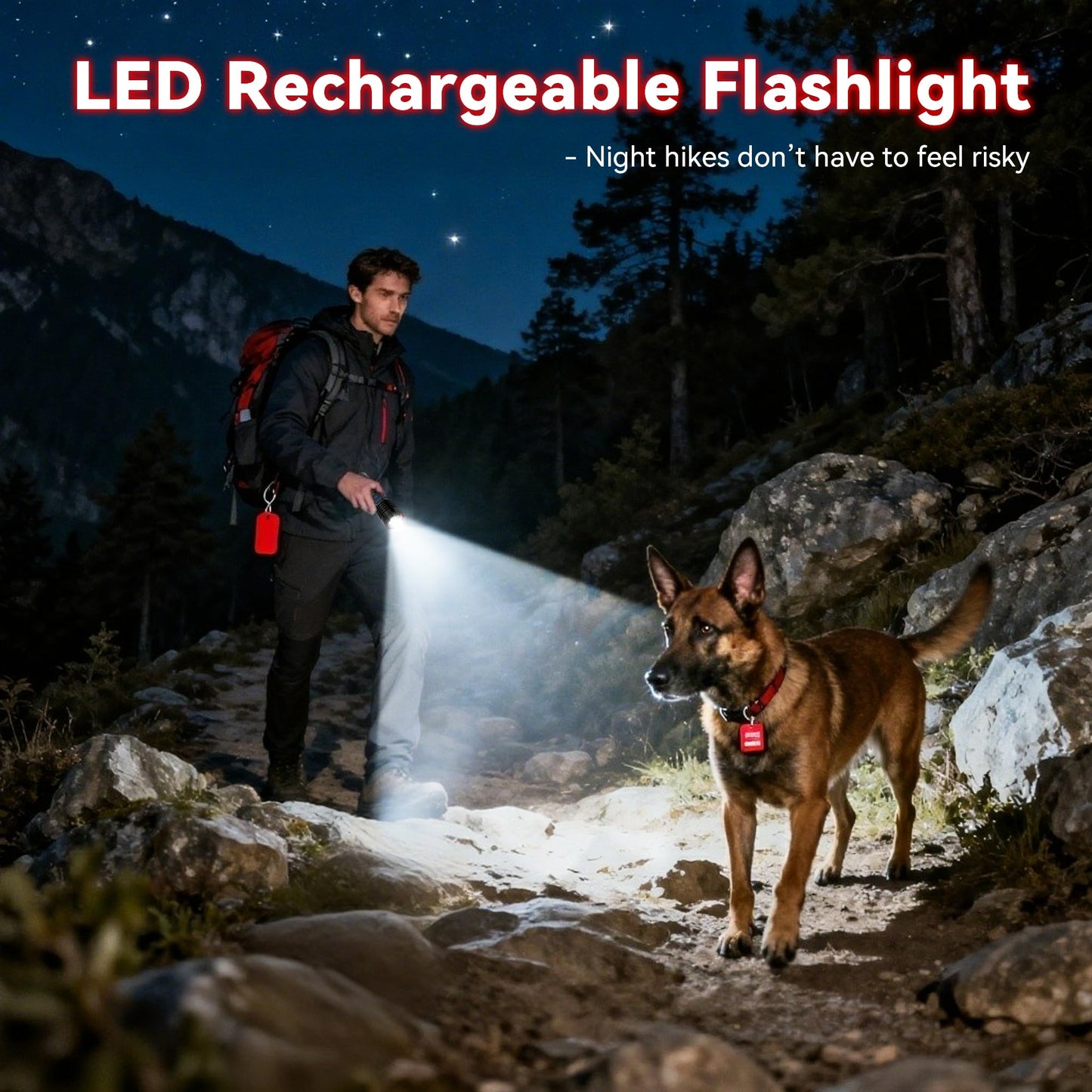 AUDERWIN G5 Rechargeable Flashlights 10000 High Lumens, EDC Flashlight with 365nm Black Light UV Flashlight & Laser Pointer for Emergency Detection Camping, Multifunctional 2-in-1 Set Gifts for Men