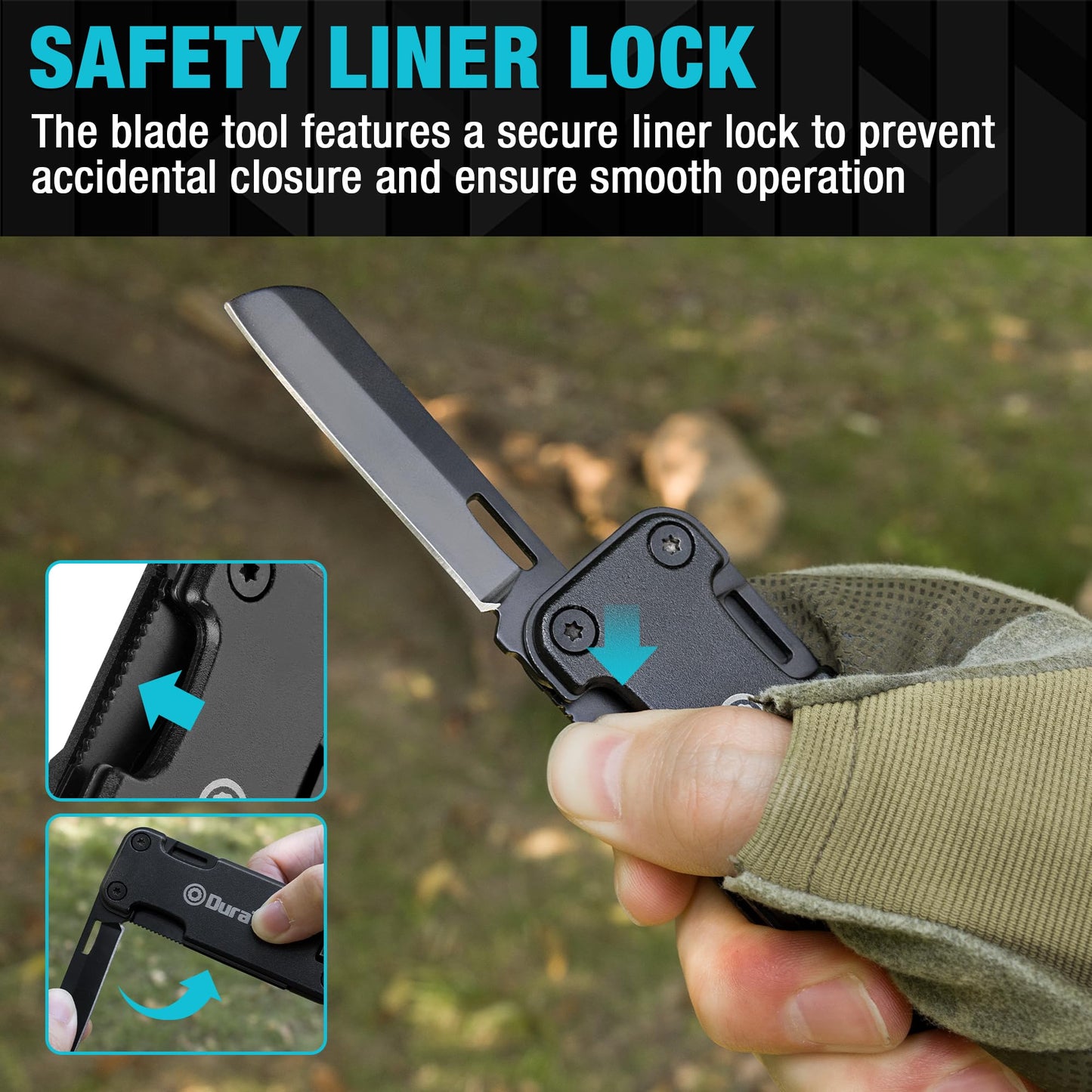 DuraTech 16-in-1 Multitool Knife, Gift for Men, Compact EDC Pocket Tool with Blade, Magnetic Bit Holder, 6 S2 Screwdriver Bits, Bottle Opener & Rope Cutter – Ideal for Camping, Hiking, Survival