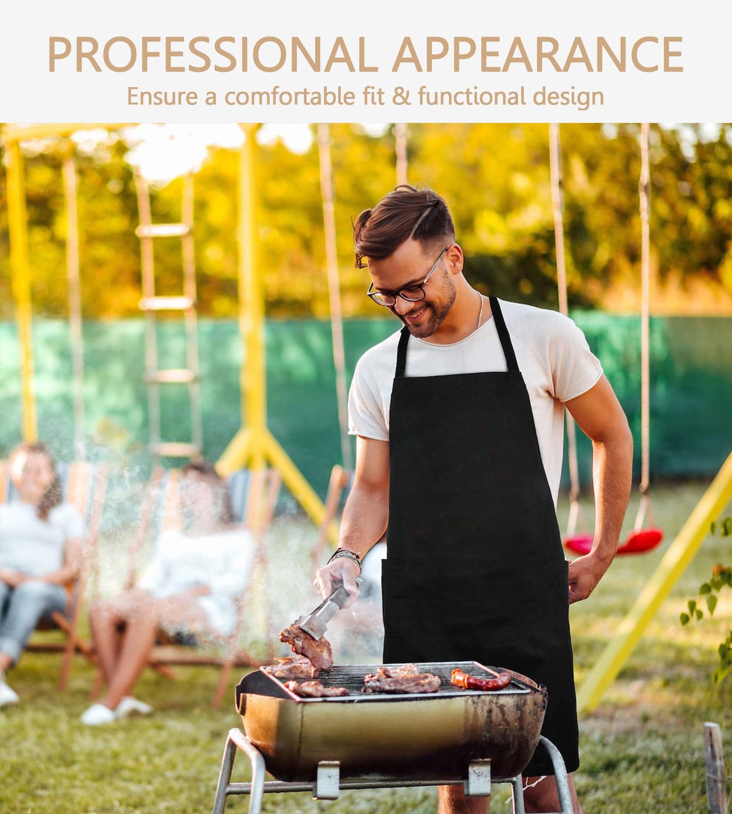Blueash 16 Pack Bib Apron, Unisex Aprons Adjustable Waterdrop Resistant with 2 Pockets Cooking Kitchen Apron for Chef
