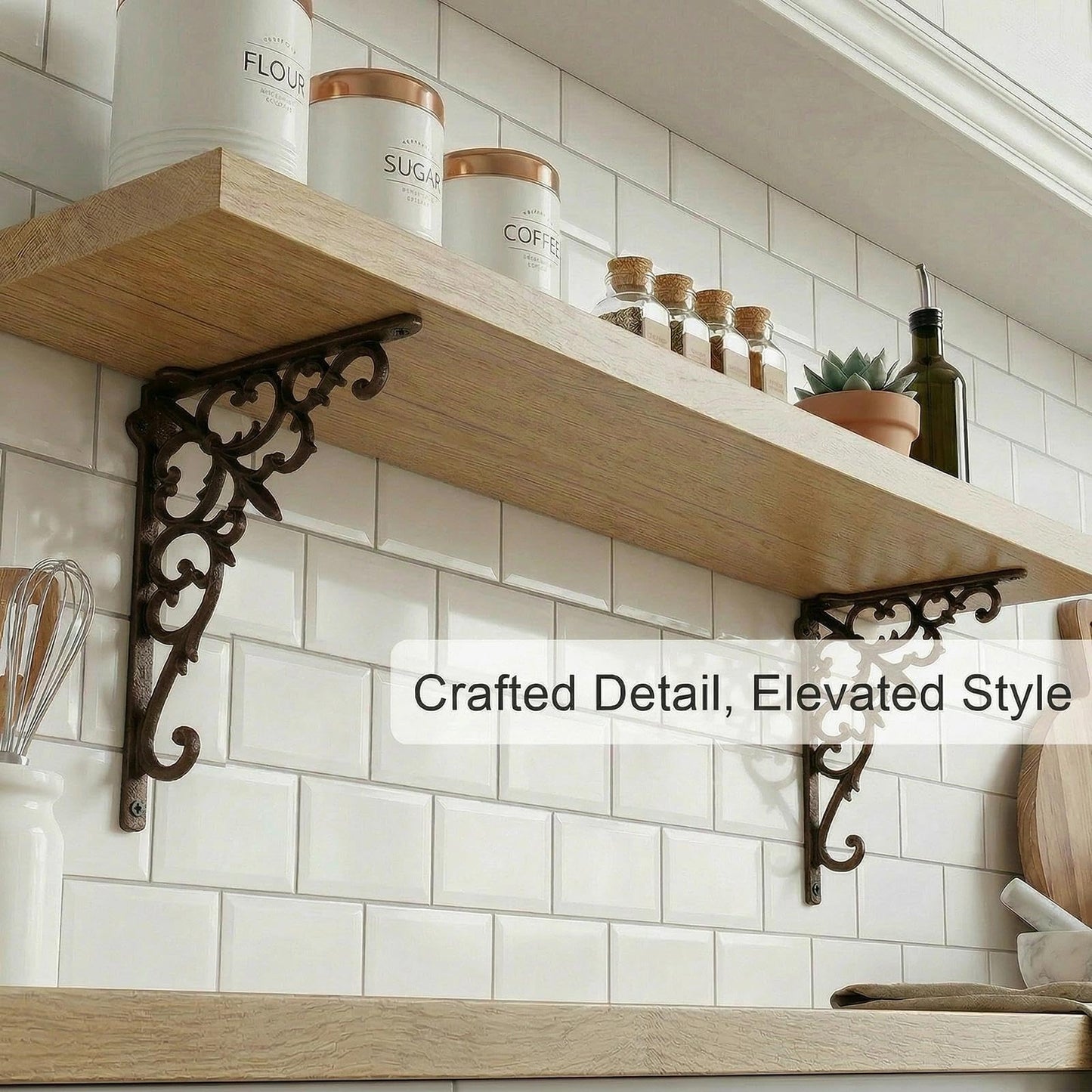Z Metnal Decorative Shelf Brackets, 6 x 9 inch , Cast Wrought Iron Metal Mailbox Bracket, Wall Decor, Modern Shelving Bracket for DIY Floating Shelves, 4 Pack
