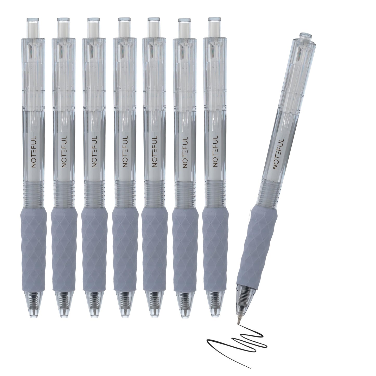 NOTEFUL Black Gel Ink Pens 8 Pack, 0.7mm ST Tip Retractable Pens with Comfortable Grip, Smooth Writing Pens for Office Work, School Supplies, Note Taking and Daily Writing
