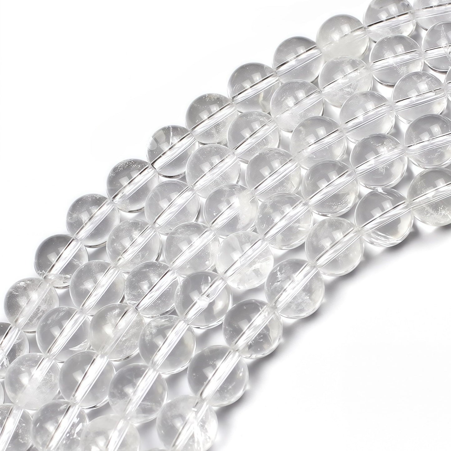 MJDCB 7A Natural White Clear Quartz Round Beads Gemstone Beads for DIY Necklace Bracelat Jewelry Making Strand 15" (6mm)