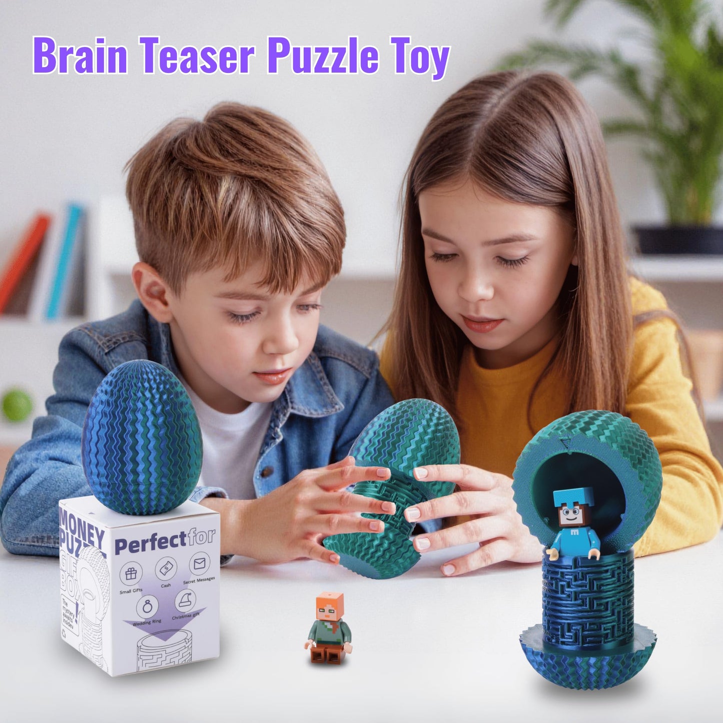 Maze Egg Money Puzzle Gift Box: Available in 4 Unique Internal Designs - Secret Cash Holder & Surprise Gift Container for Easter, Birthday, Wedding - Fun Brain Teaser Toy for Kids & Adults