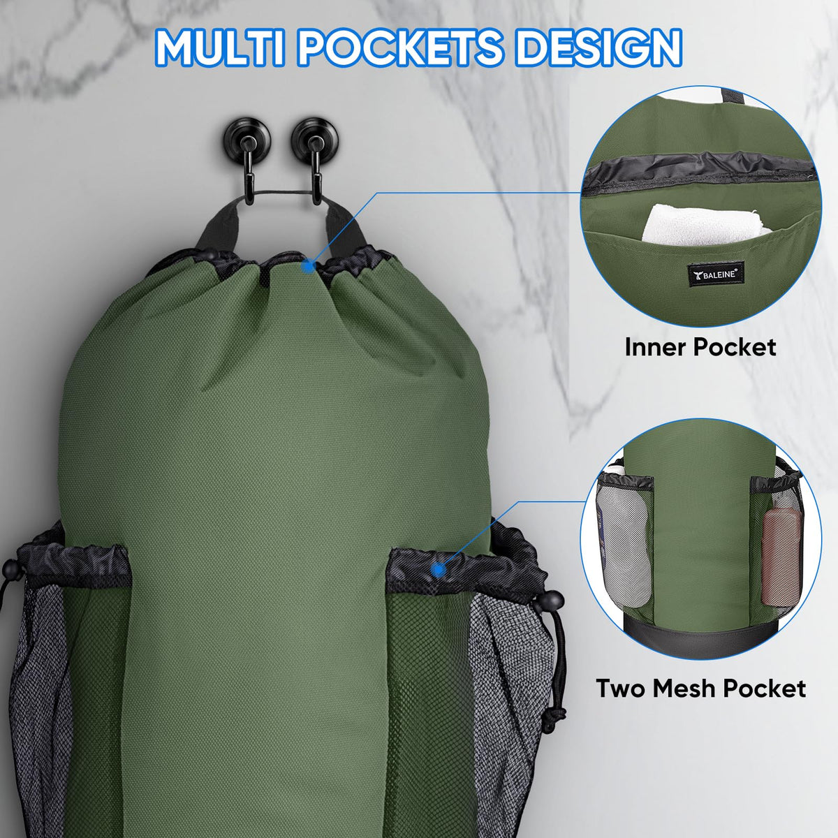 2PK 120L Laundry Bag Backpack (2 Count)