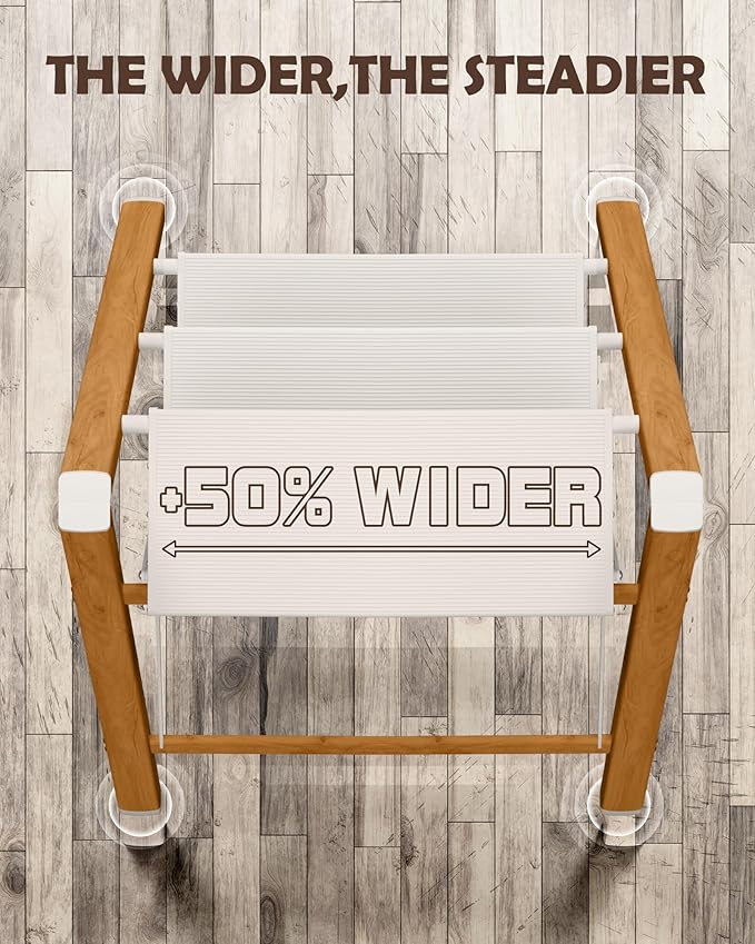 Taranta 3 Step Ladder,Aluminum Lightweight Folding 3 Step Stool with Anti-Slip Super Wide Pedal,330lbs Capacity Step Ladder for Household,Kitchen,Office - White Woodgrain