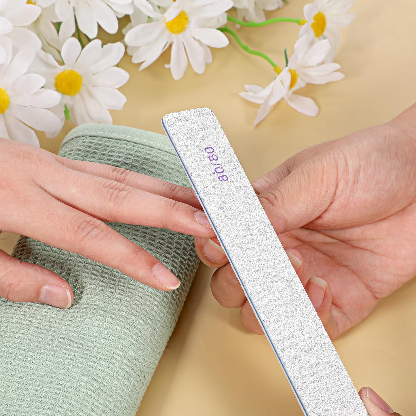 60 PCS 80/80 Grit Nail Files, Professional Double Sided Acrylic Nails Emery Boards for Acrylic Nails, Fake Nails, Manicure Tools
