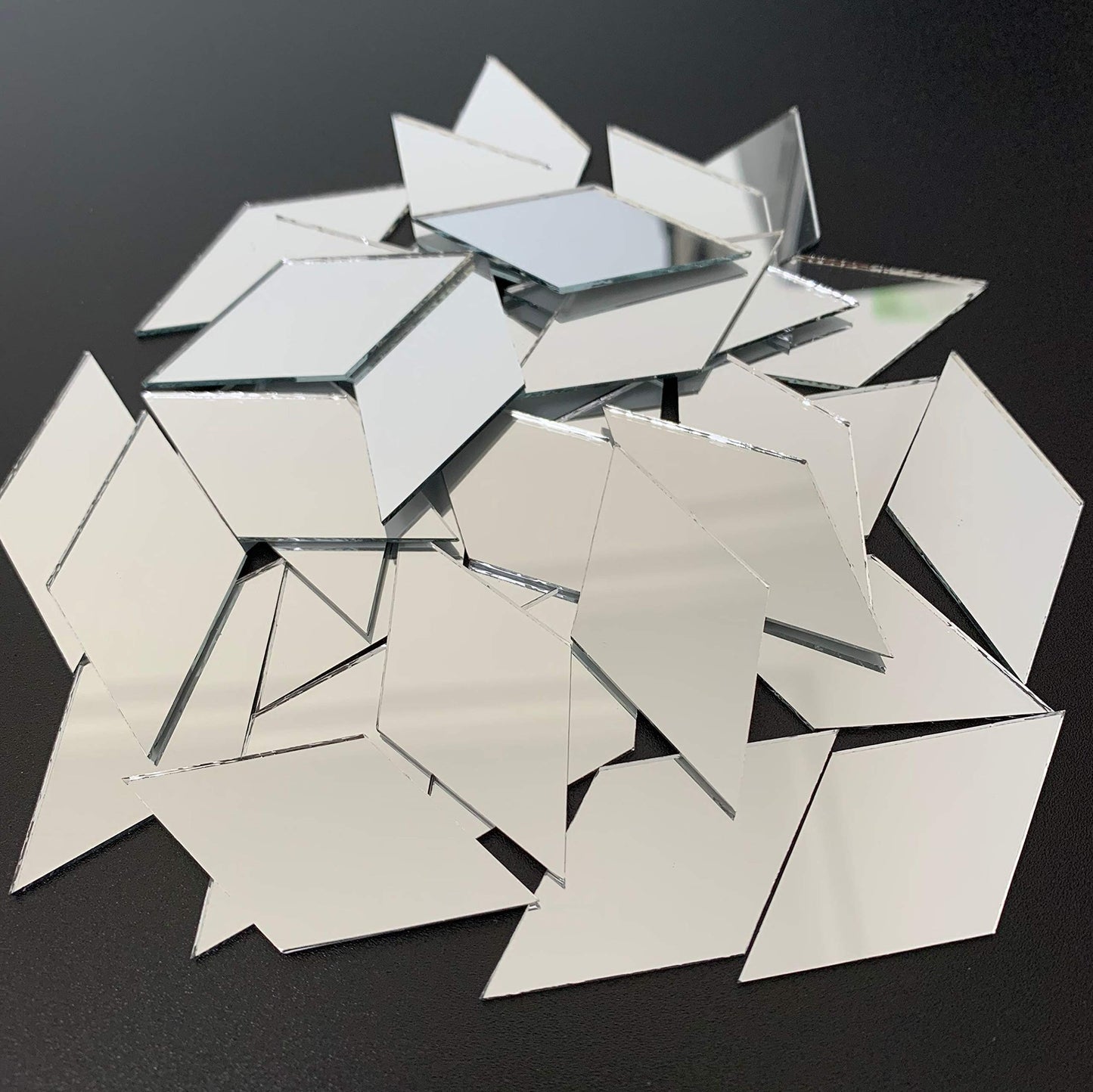 NUO RUI 60 Pcs 2" Diamond Shape Mirror Mosaic Tile for Craft Art Projects