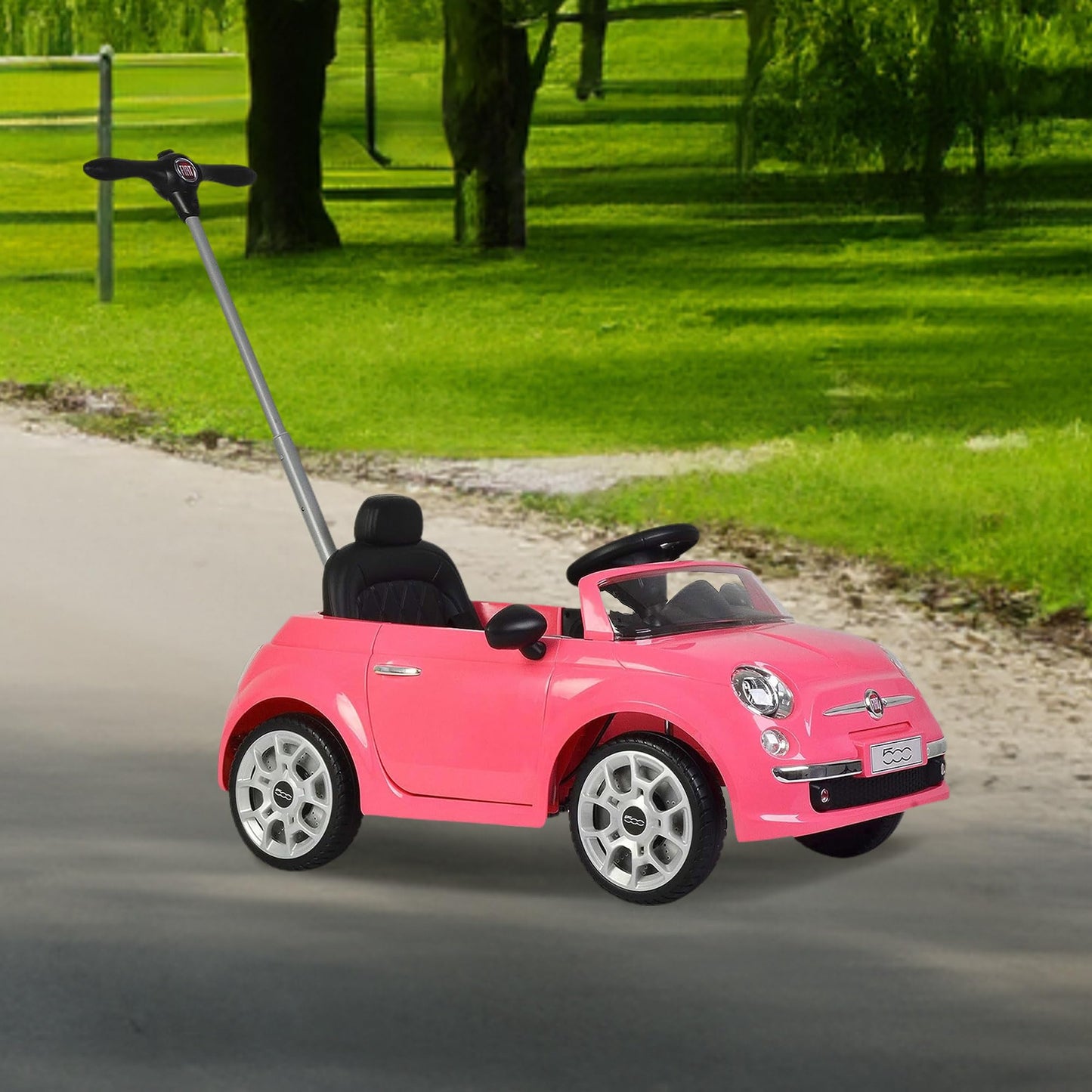 Best Ride On Cars Fiat 500 Push Car, Pink