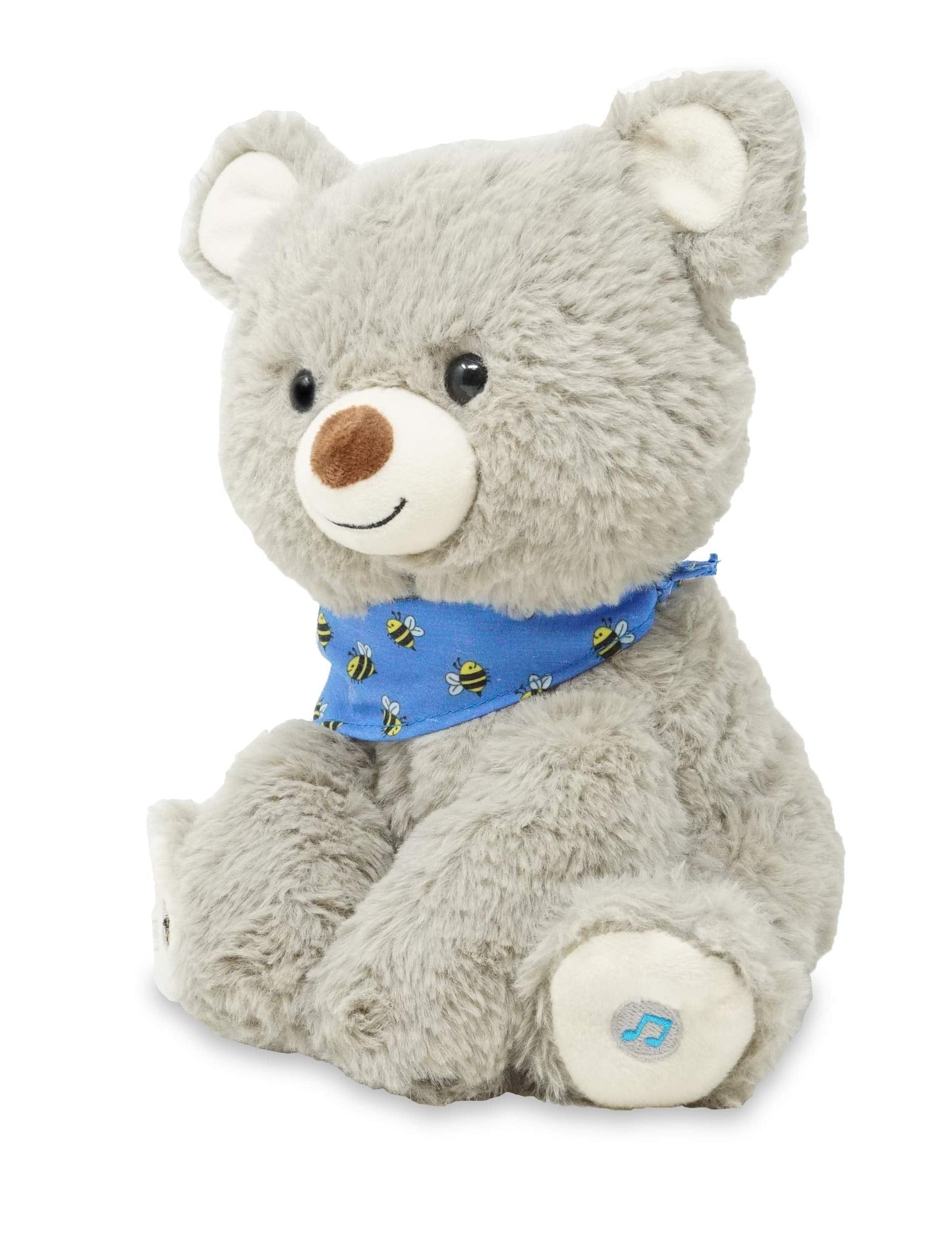 Cuddle Barn My Bear Coby - Animated Bear Cub Stuffed Animal, 11" Gray Singing Plush Toy
