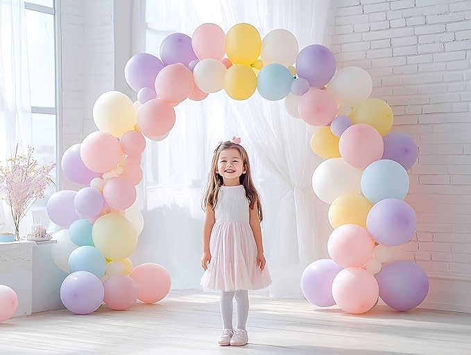 Pastel Balloons 60 Pcs 12 Inch Pastel Rainbow Multicolor Macaron Balloons for Girls Boys Birthday Party Baby Shower Gender Reveal Easter Decorations
