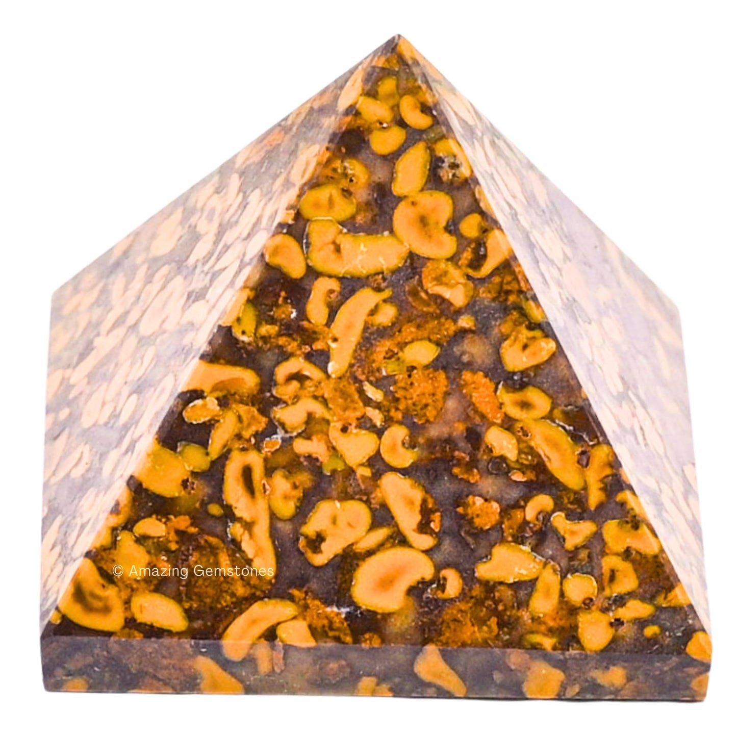 Amazing Gemstone Fruit Jasper Pyramid Crystal Healing Stones - 1.5" Great Pyramid Figurine of Natural Stone Pyramid for Meditation, Reiki, Chakra Balancing and Crystal Pyramids Grid