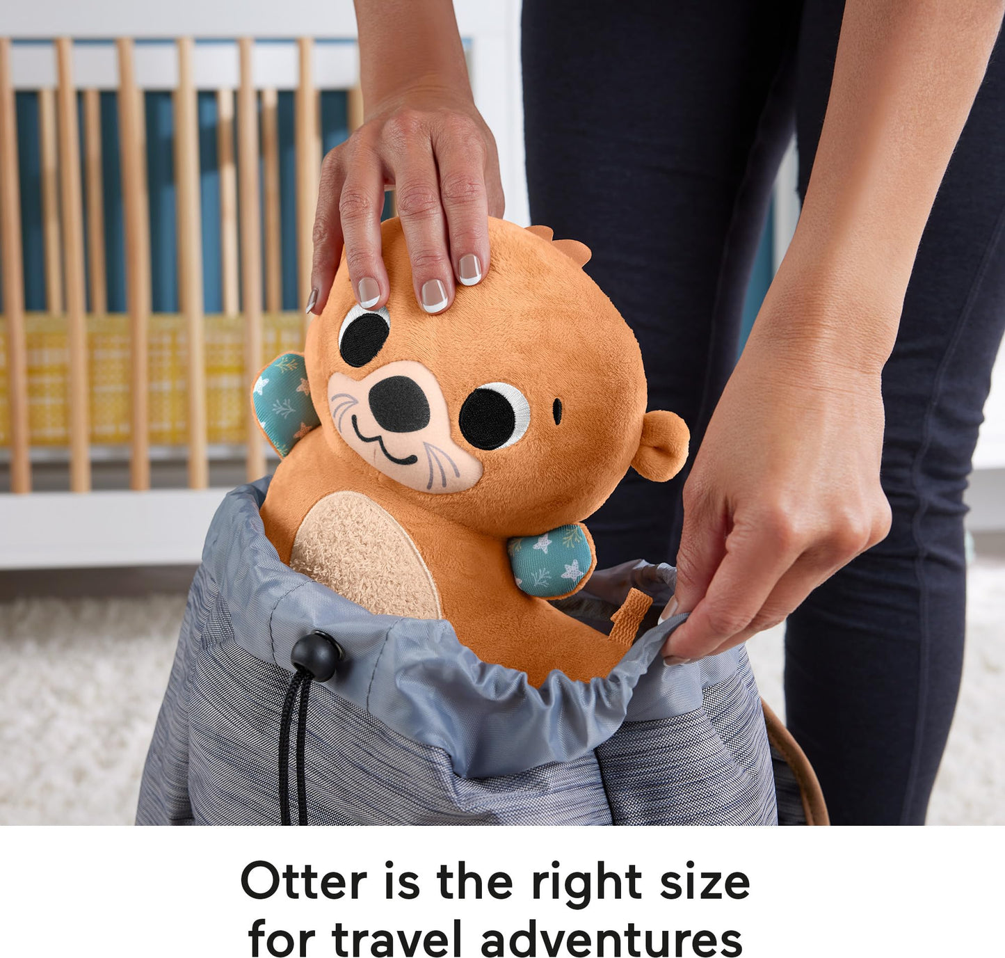 FISHER-PRICE BABY Toy 2-in-1 Rockin' Tummy Time Otter Plush Sensory Activity with Soft Book for Newborn Play Ages 0+ Months