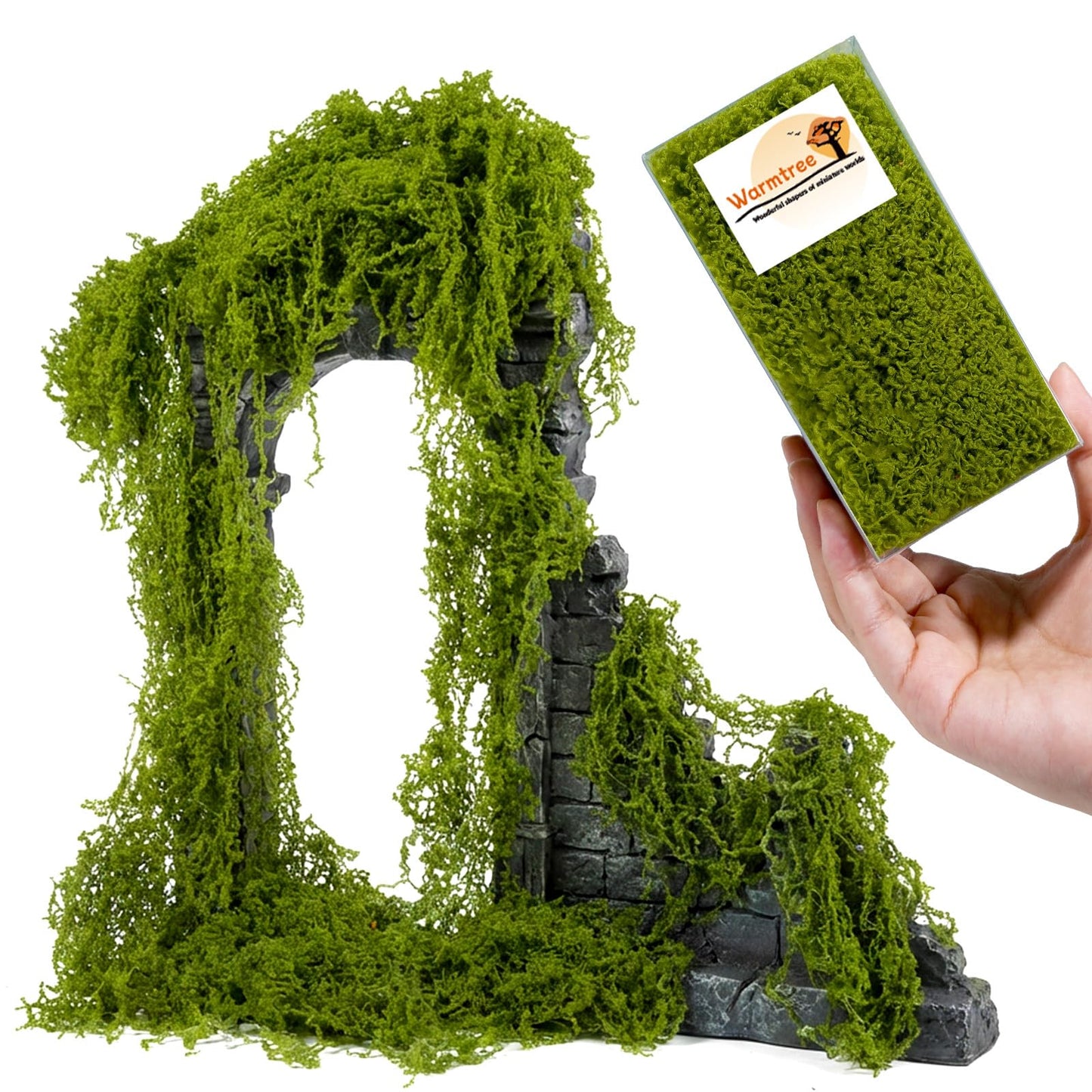 Warmtree Realistic Miniature Vines Simulation Vine Miniature Plants for DIY Mini Model Railway Fairy Garden Architecture Diorama Supplies Scenery Landscape Layout (Light Green)