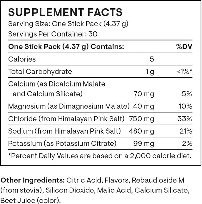 THORNE - Daily Electrolytes - Zero Sugar & Low-Calorie Electrolyte Drink Mix - Naturally Flavored & Sweetened - NSF Certified for Sport - Watermelon - 30 Stick Packs