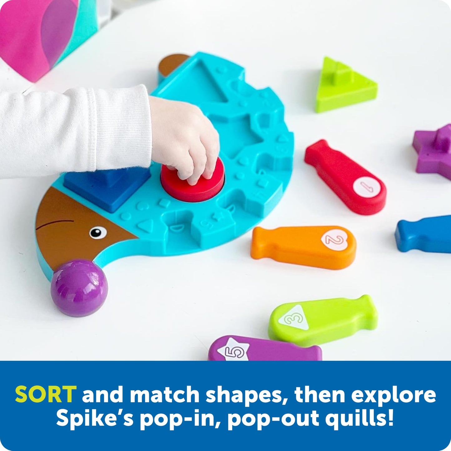 Learning Resources Spike The Fine Motor Hedgehog Puzzle Playmate - 11 Pieces,Ages 18+ Months Fine Motor Game, Color and Shape Recognition Toddler Montessori Toys