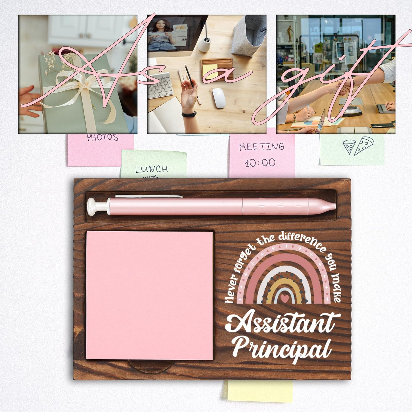 Assistant Principal Gifts, Thank You Appreciation Gifts for Assistant Principal Week Graduation Birthday Christmas School Office Desk Self-Stick Note Pad Holders SBB1