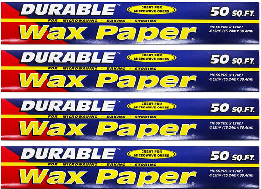 (4 pack) Durable Wax Paper for Microwave, Baking, Storing, Arts