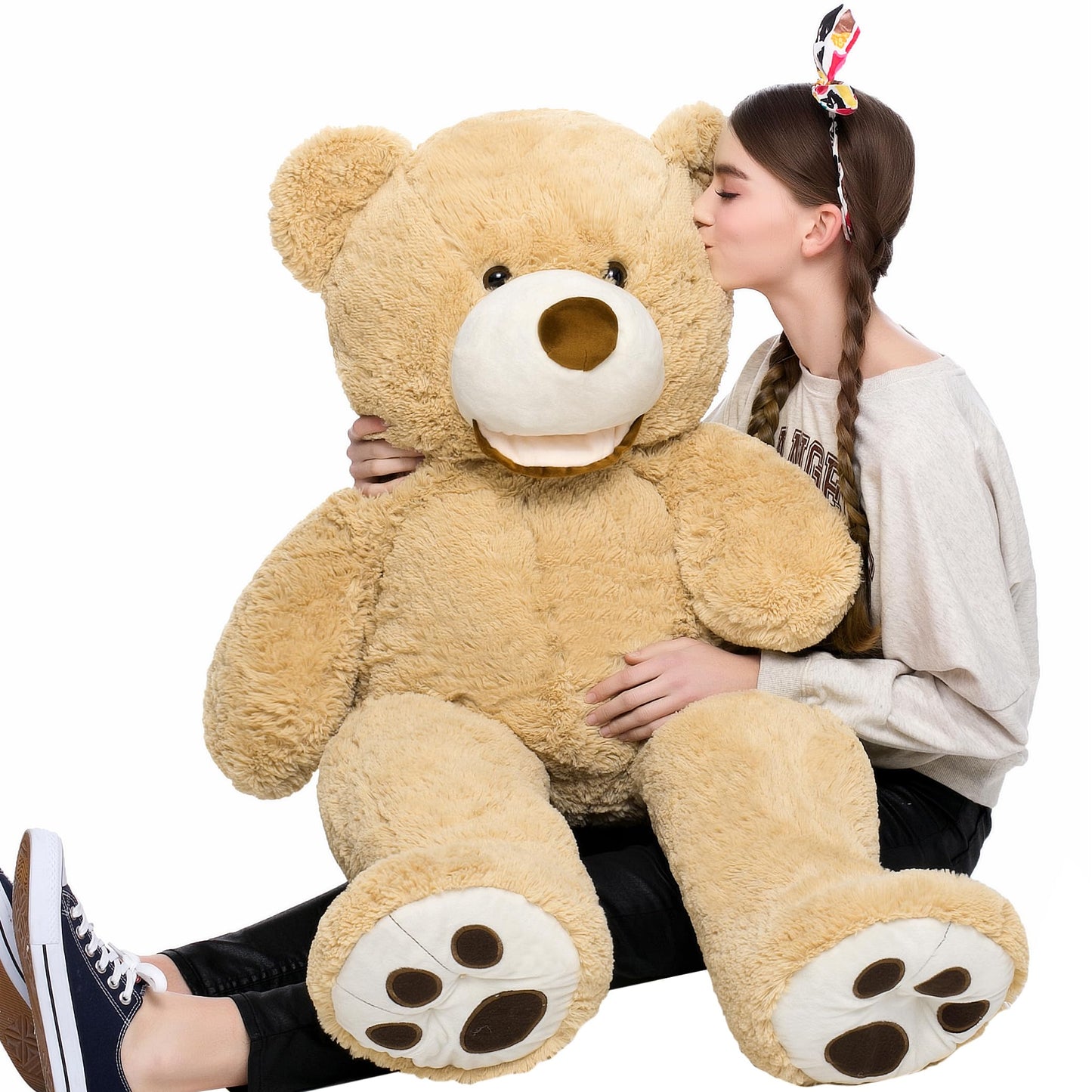 MaoGoLan Giant Teddy Bears Stuffed Animal, 39 inches Big Teddy Bear Plush Toy, Soft and Cuddly Teddy Bear Gift for Girlfriend,Children,Kids