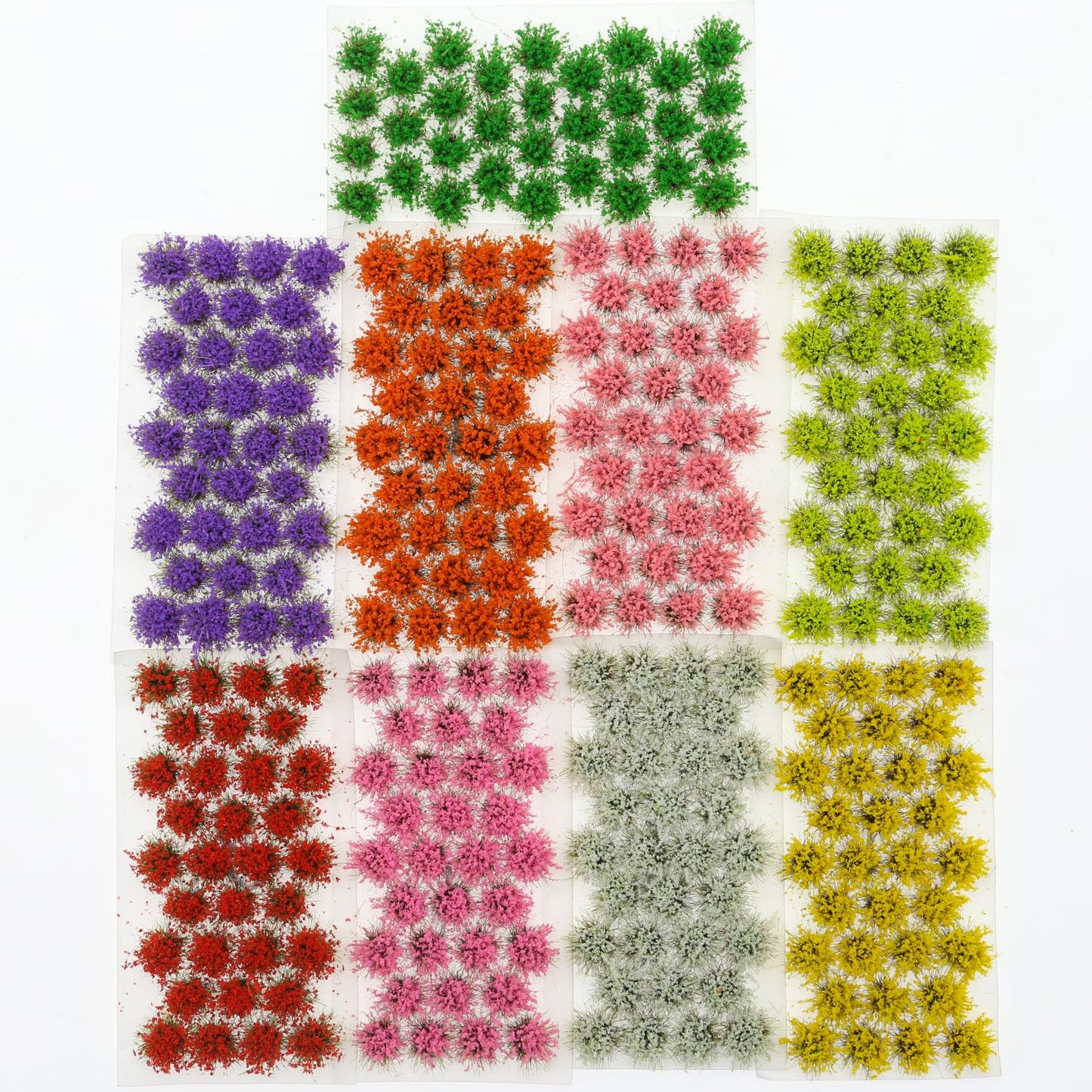Ylutex 291-Piece 8mm Tall Diorama-Flowers-Grass Point Leaf Miniature Static-Grass for Model-Train-Scener Wargaming-Terrain ，Dioramas & DIY Crafts
