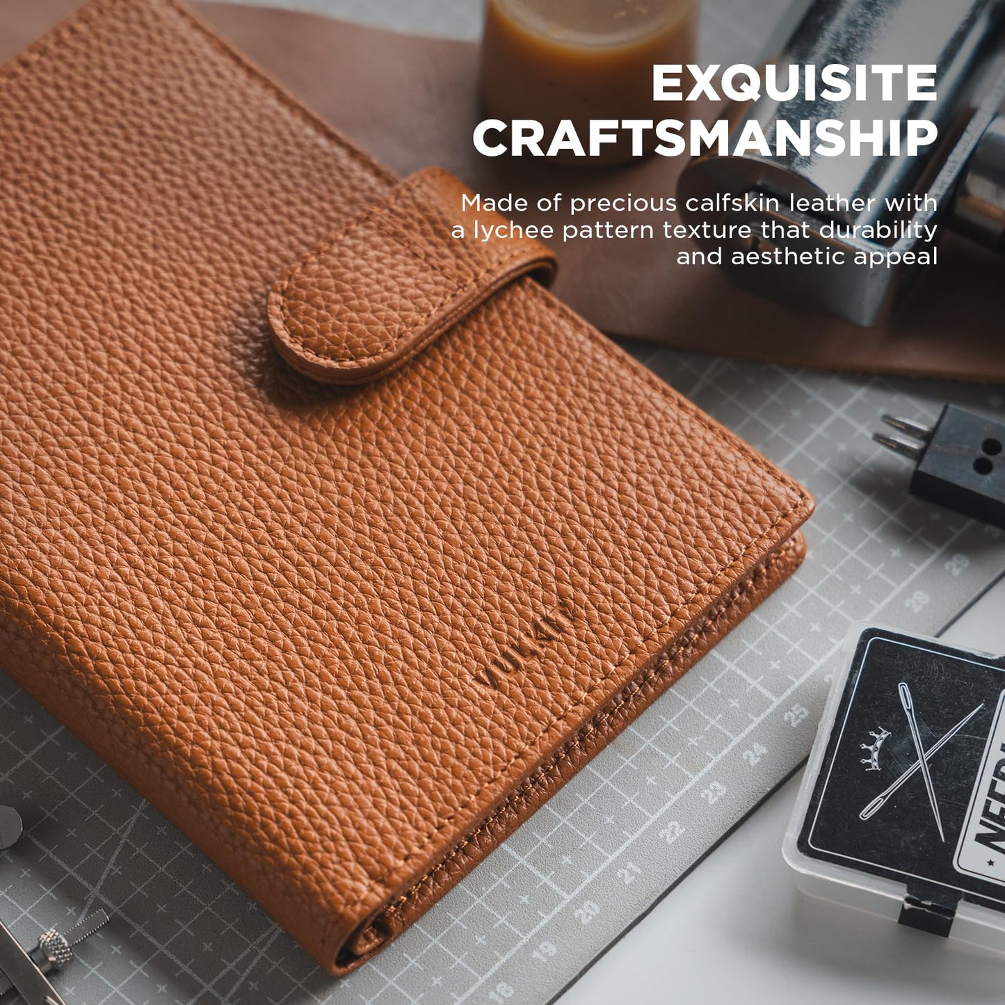 VULKIT Leather Passport Travel Wallet for 2 Passports Pocket Slim Double Passport Holder RFID Blocking with ID Window for Women or Men