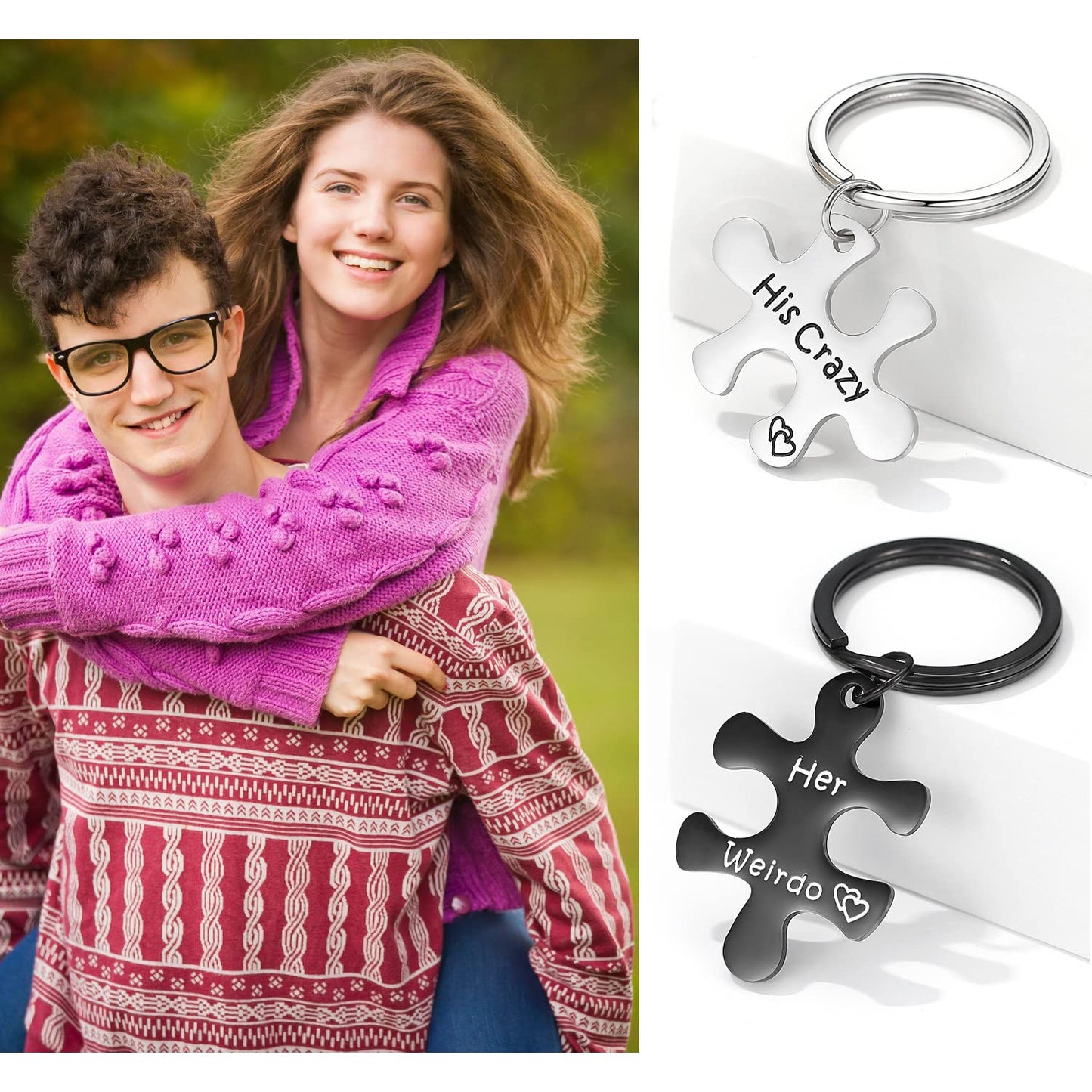 THEMEROL Gifts for Him Her Couples Boyfriend Girlfriend Teenage Men Matching Keychains Jewelry Birthday Husband Wife Anniversary Fathers Graduation Christmas Stocking Stuffers Valentines Day Easter