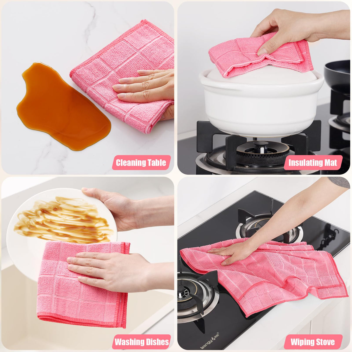 Microfiber Kitchen Towels and Dishcloths Sets (20 Count)