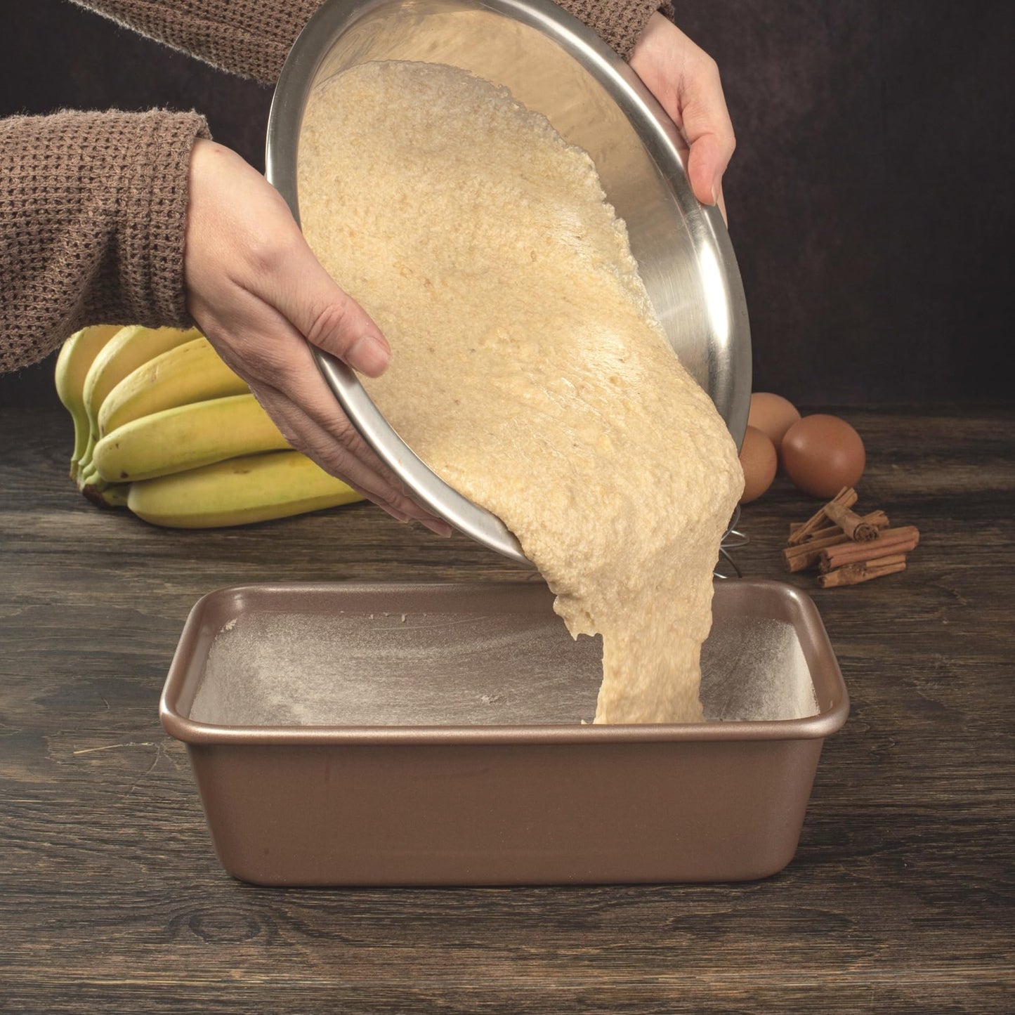HAPPIELS Premium PFOA free Nonstick Baking Pans Bundle of 4 items: 13 x 18 inch Half Baking Sheet Set of 2, 5 x 9 inch Loaf Bread Pan, 9 x 13 inches Cake Baking Pan